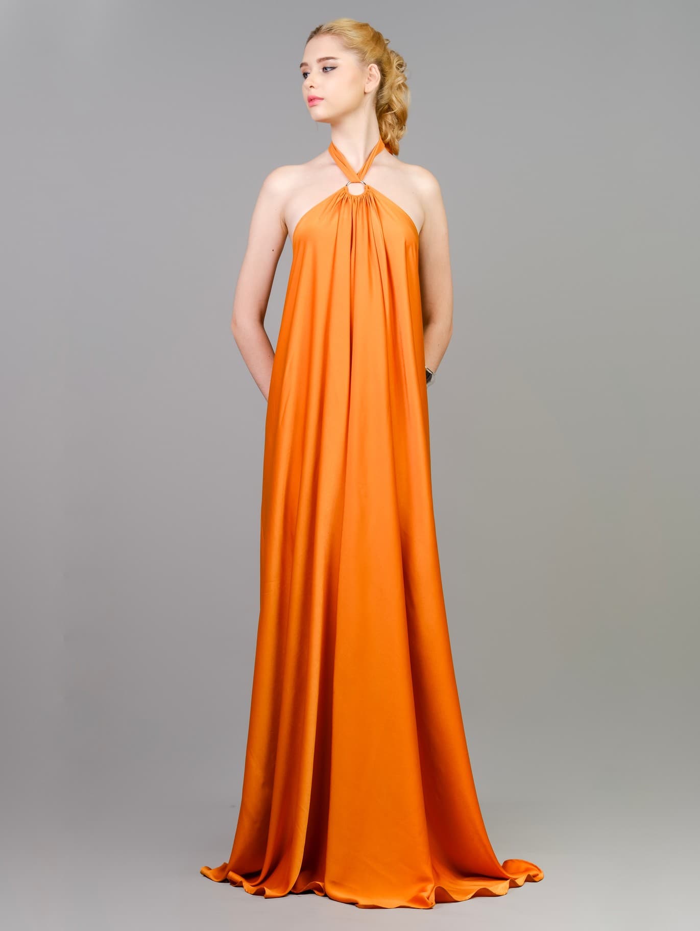 ORANGE EMPIRE SILK DRESS