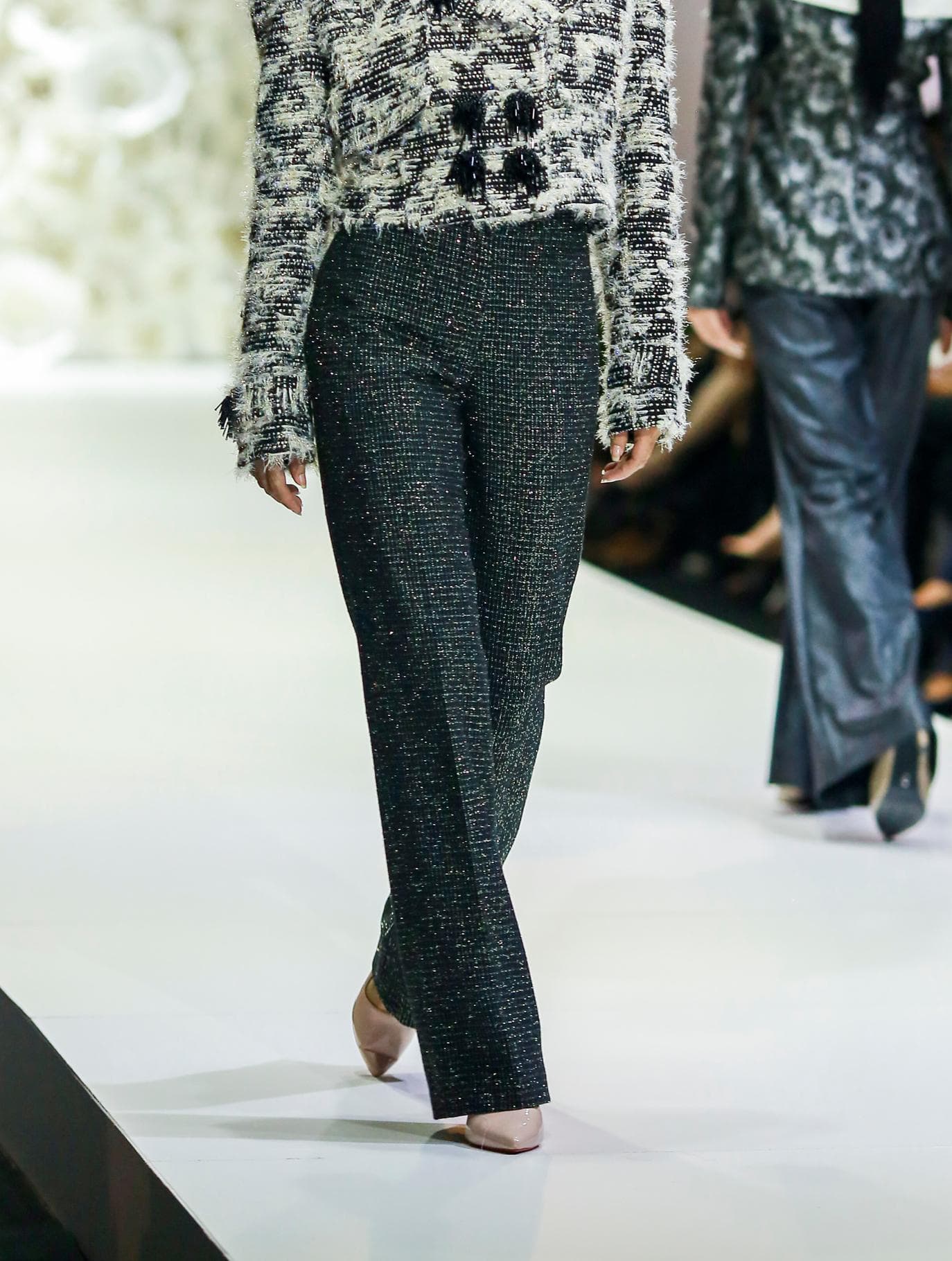 SEQUIN SCALED WOOL PANTS