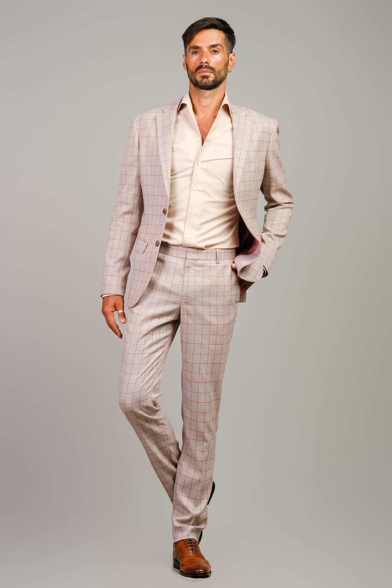 VITTORIO SLIM-FIT 2-PIECE CHECKERED SUIT