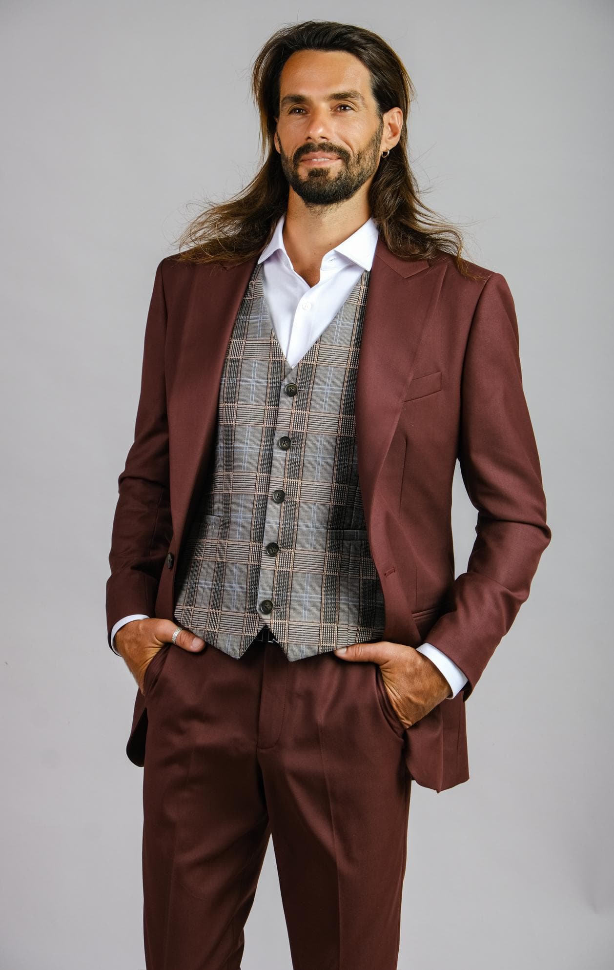 ITALIAN BURGUNDY WOOL JACKET