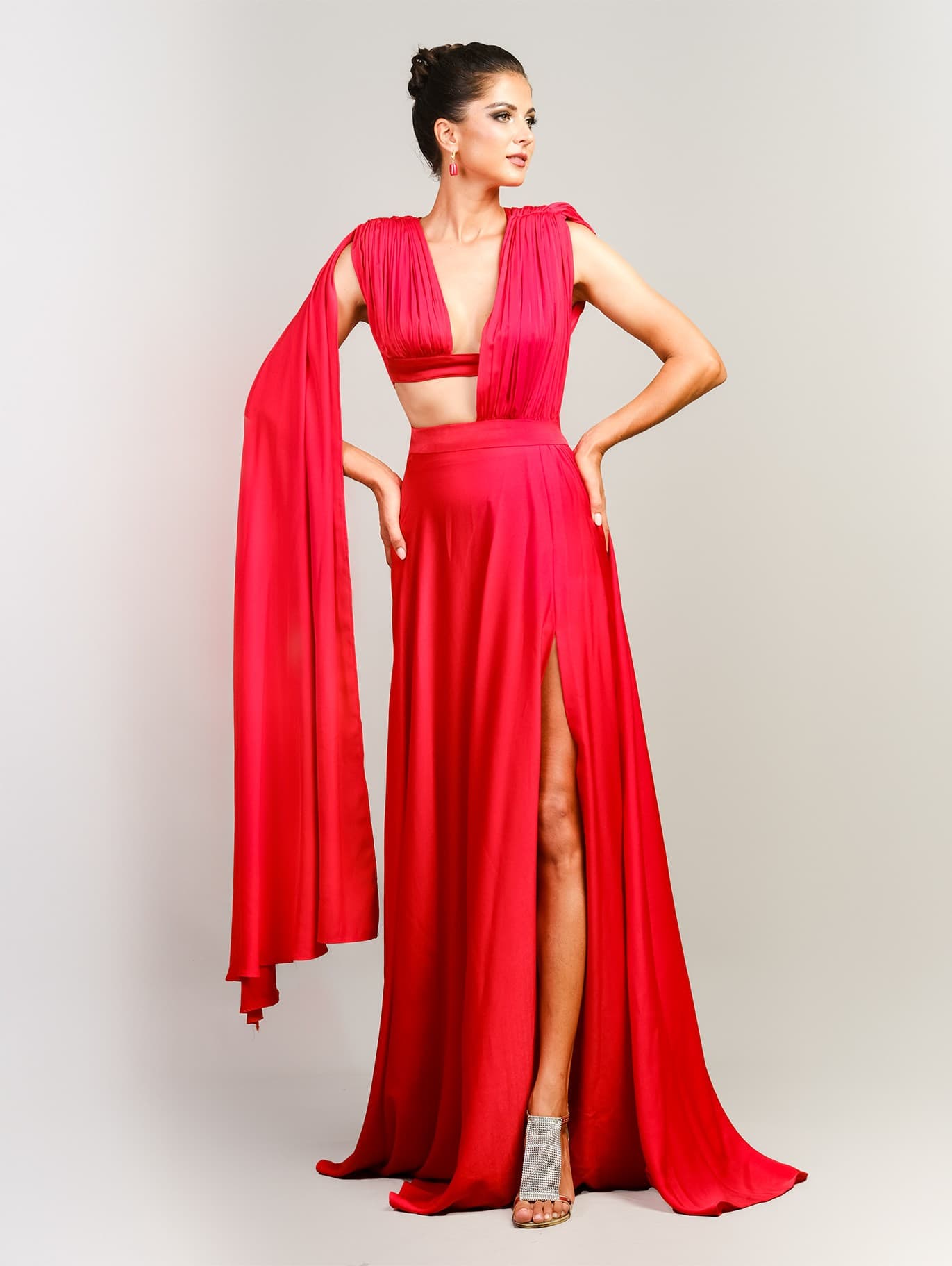 VIBRANT RED ALLURE DRESS