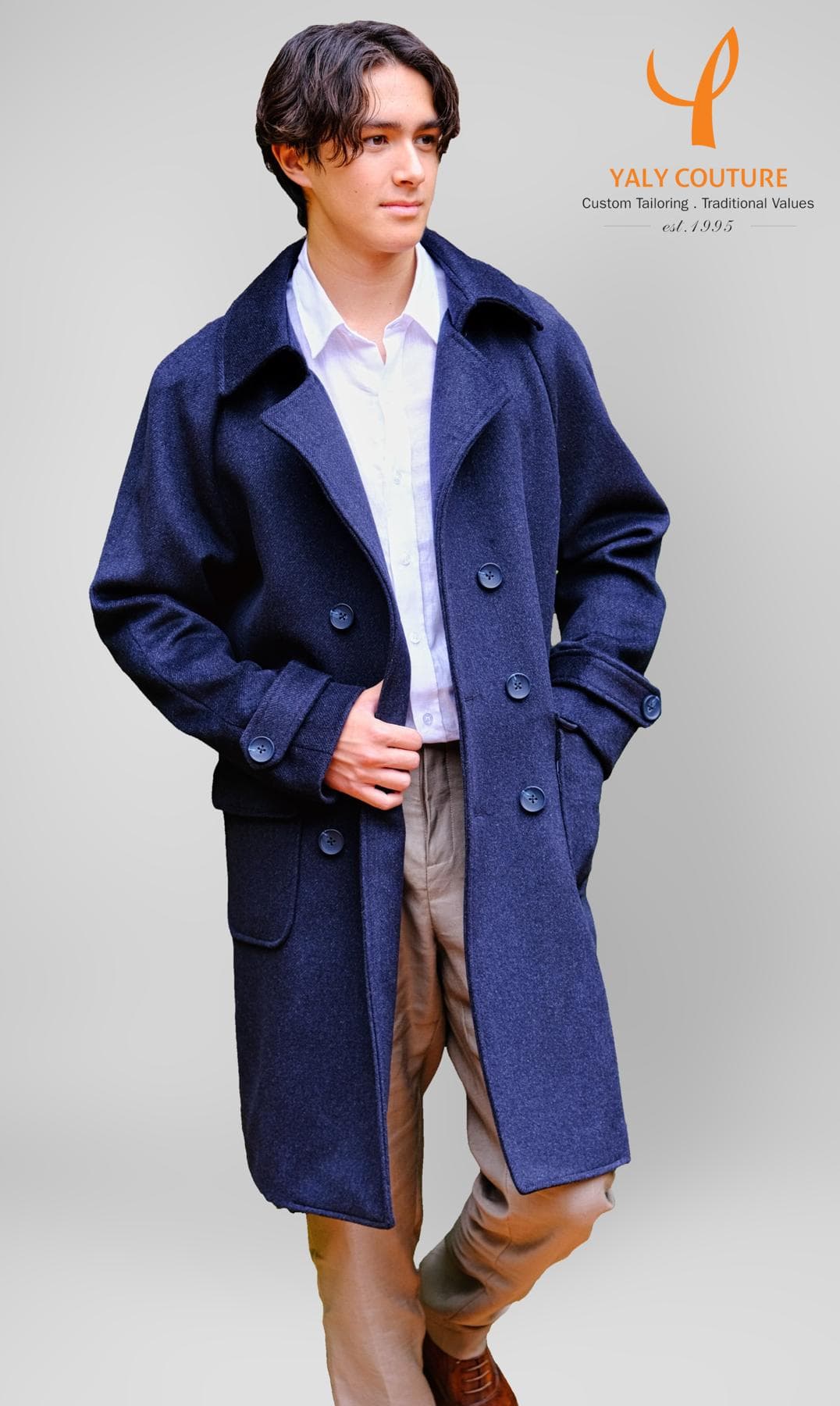 DARK BLUE WOOL COAT