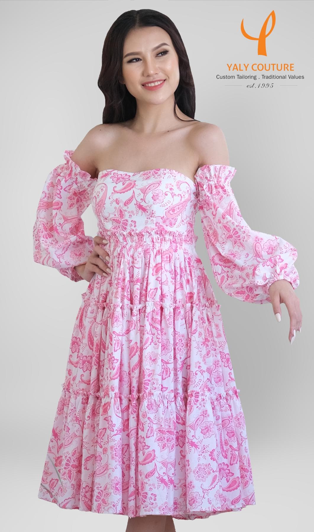 PINKY PAISLEY COTTON DRESS