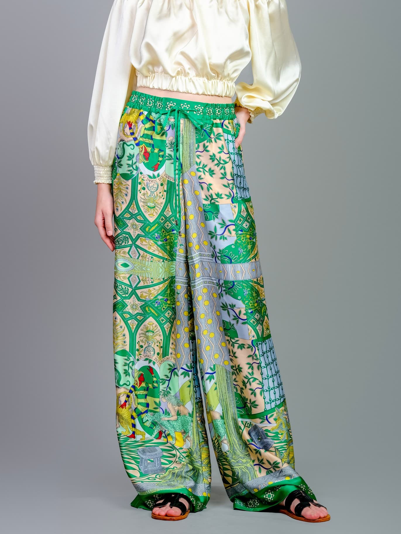 FASHIONABLE WIDE SATIN SILK PANTS