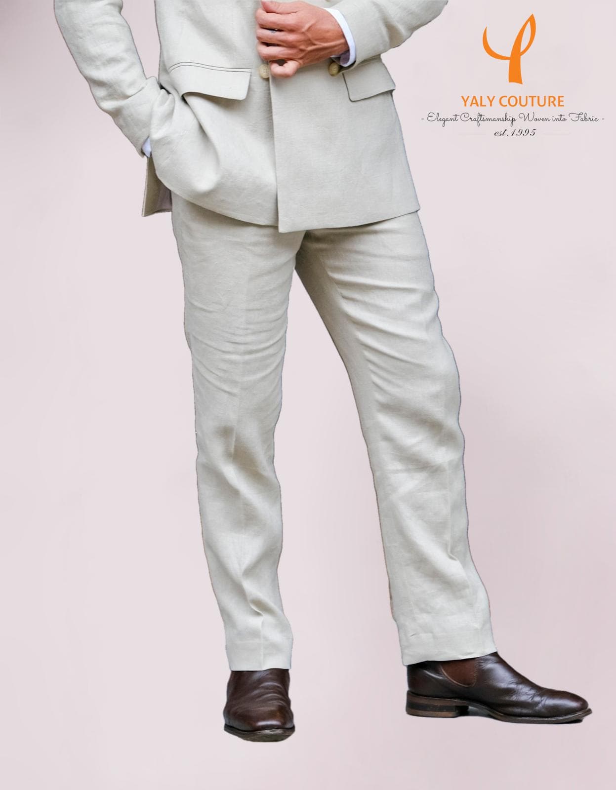 CLASSIC WHITE LINEN TROUSERS