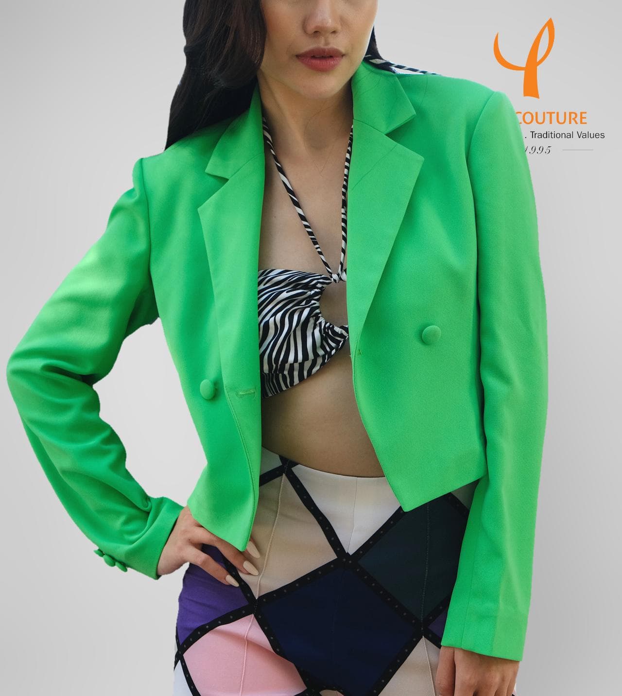 NEON GREEN CROP JACKET