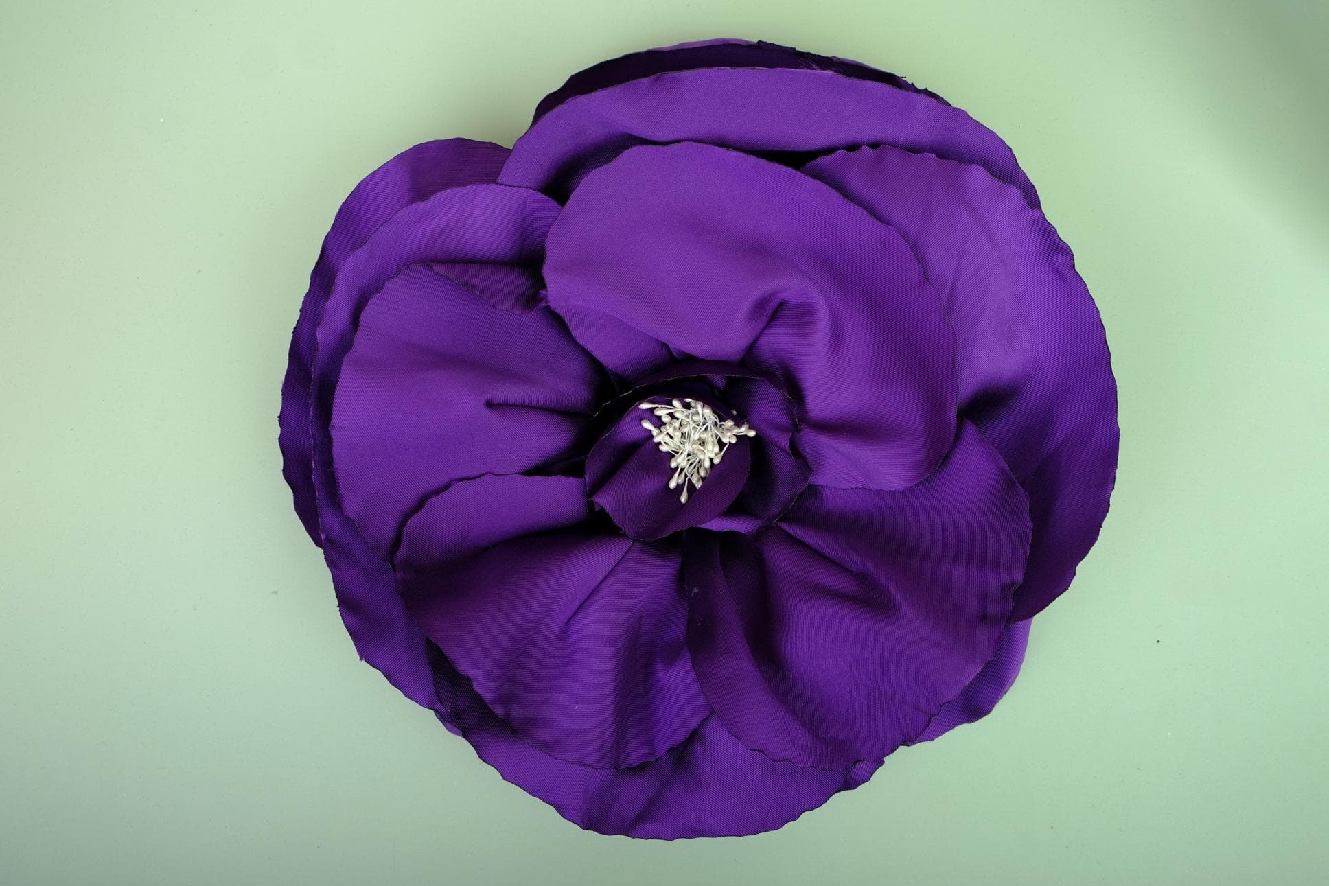 HAND-CRAFTED PURPLE BROCADE ROSE BUDS