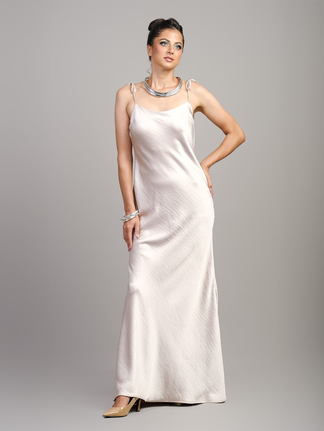 VICTORIA SATIN SILK DRESS