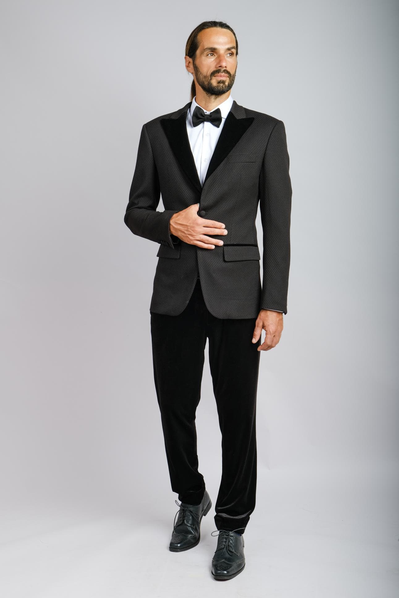 ELEGANT SLIM FIT BLACK TUXEDO 2-PIECE SUIT