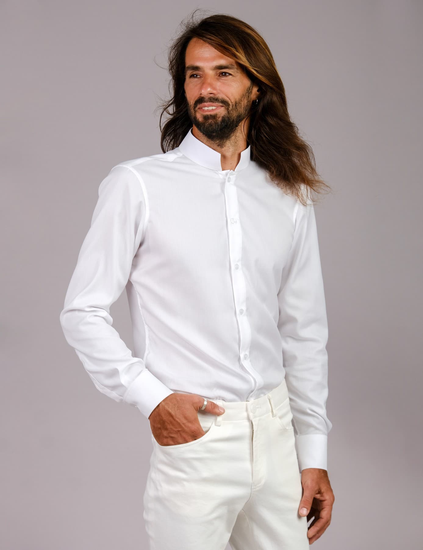 ÁO SƠ MI 100% COTTON CỔ TÀU