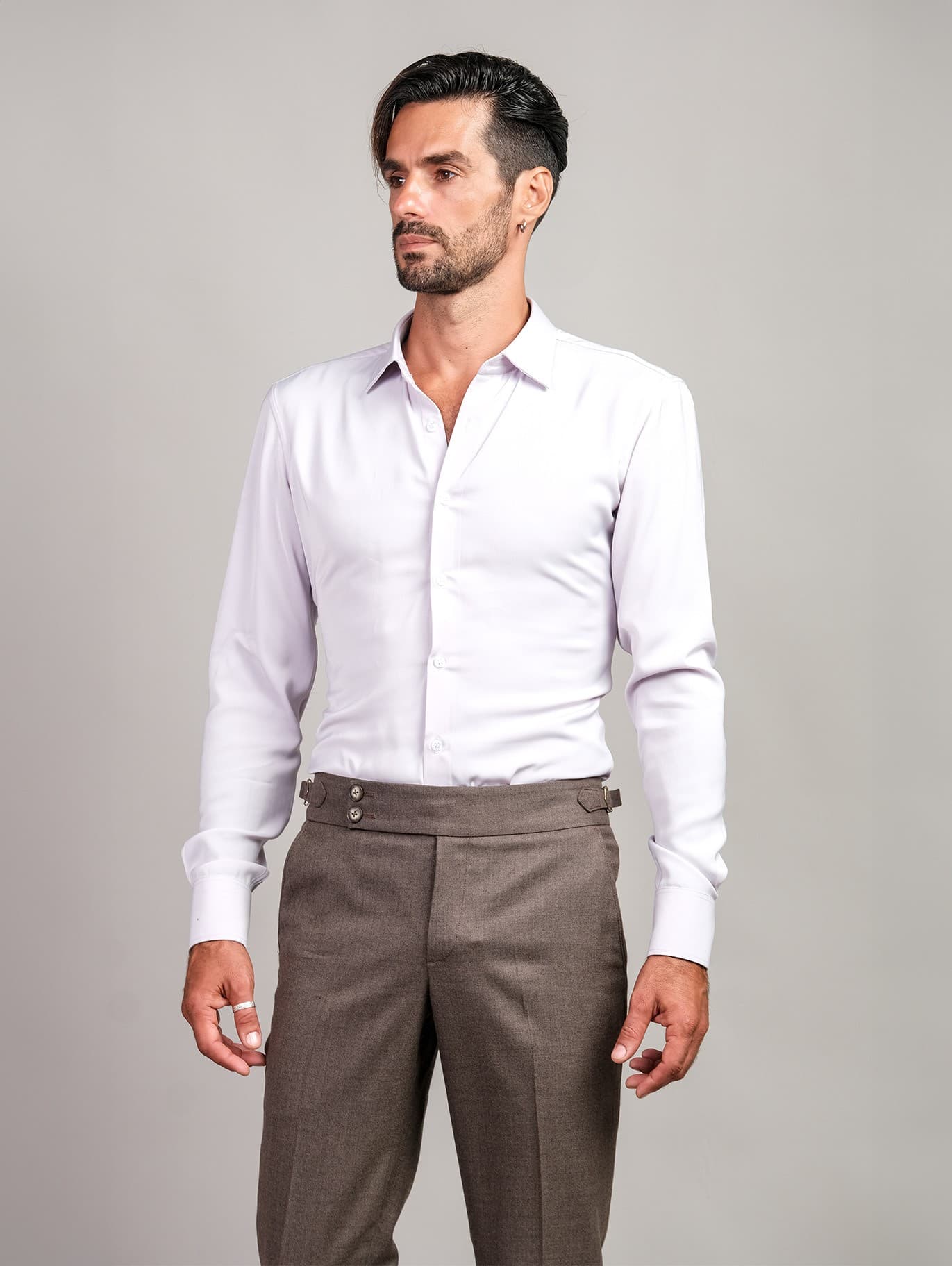 LIGHT GREY COTTON SHIRT