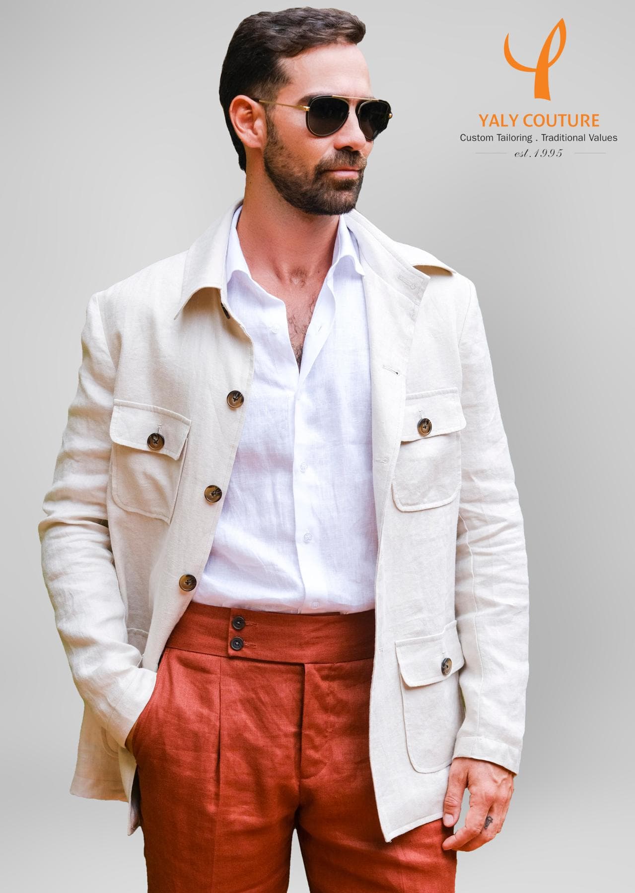 LINEN SAFARI STYLE JACKET