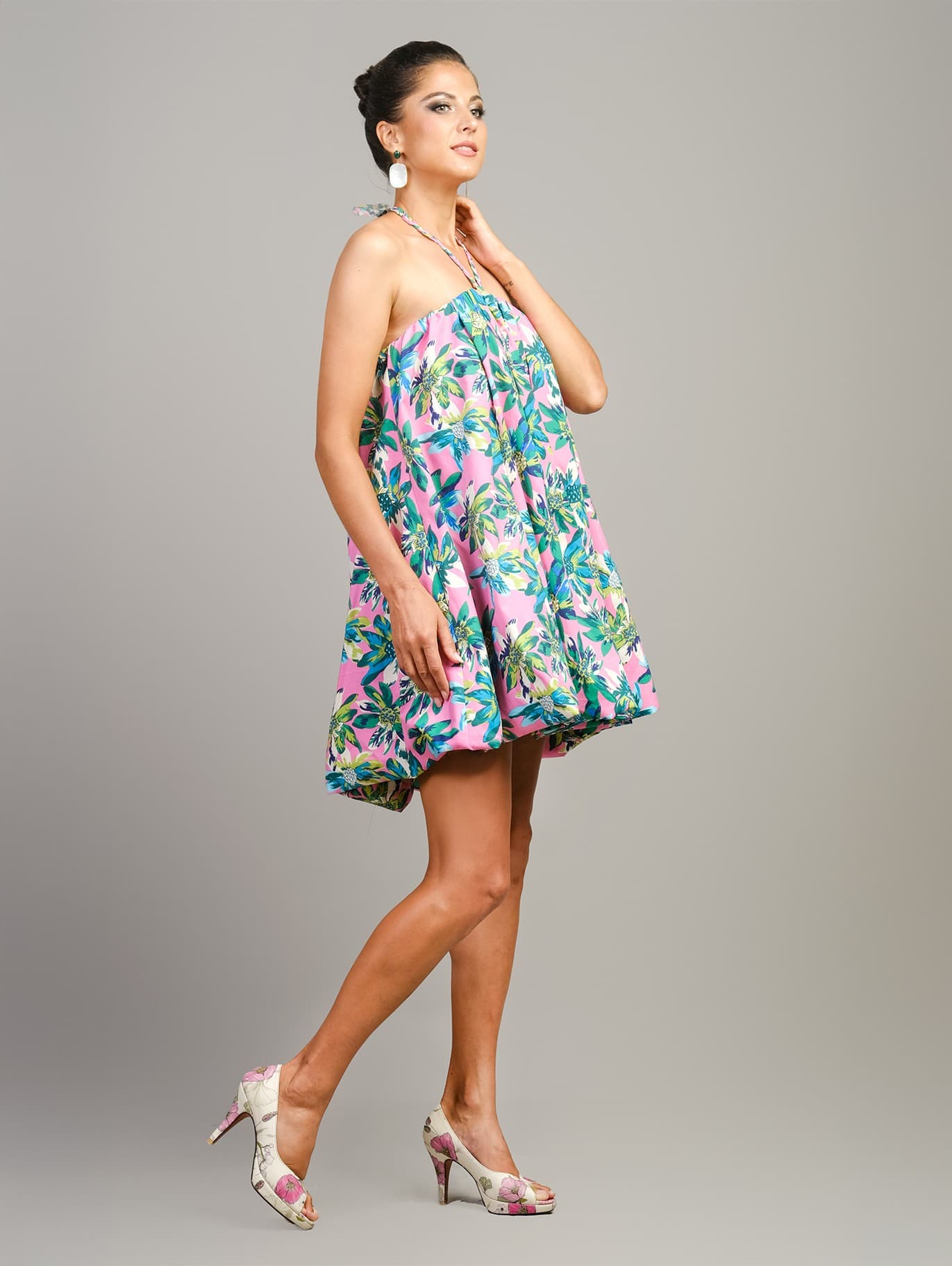 FLORAL BABYDOLL COTTON DRESS