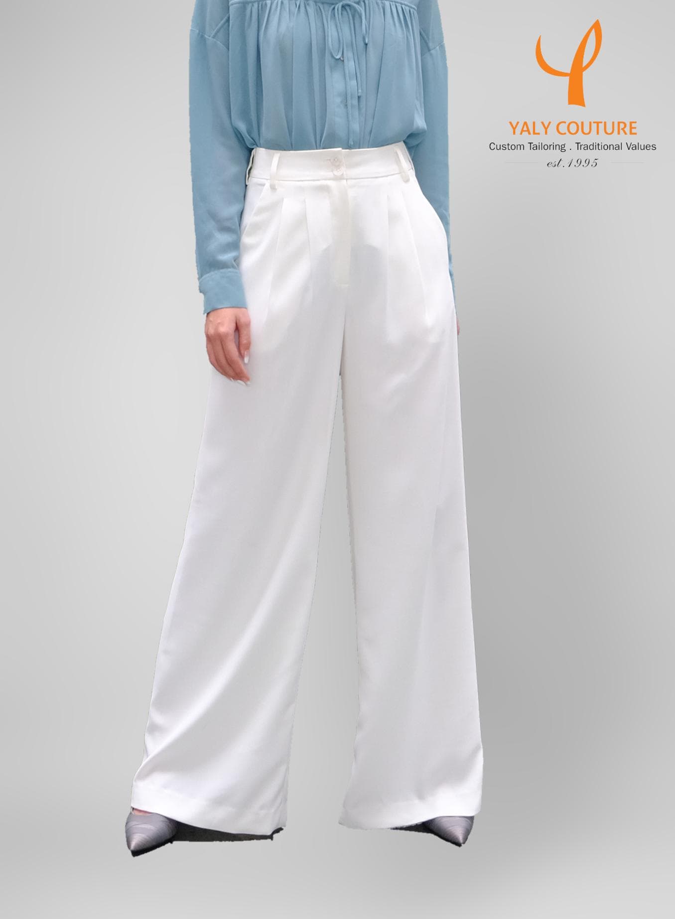 WIDE LEG COTTON TROUSERS