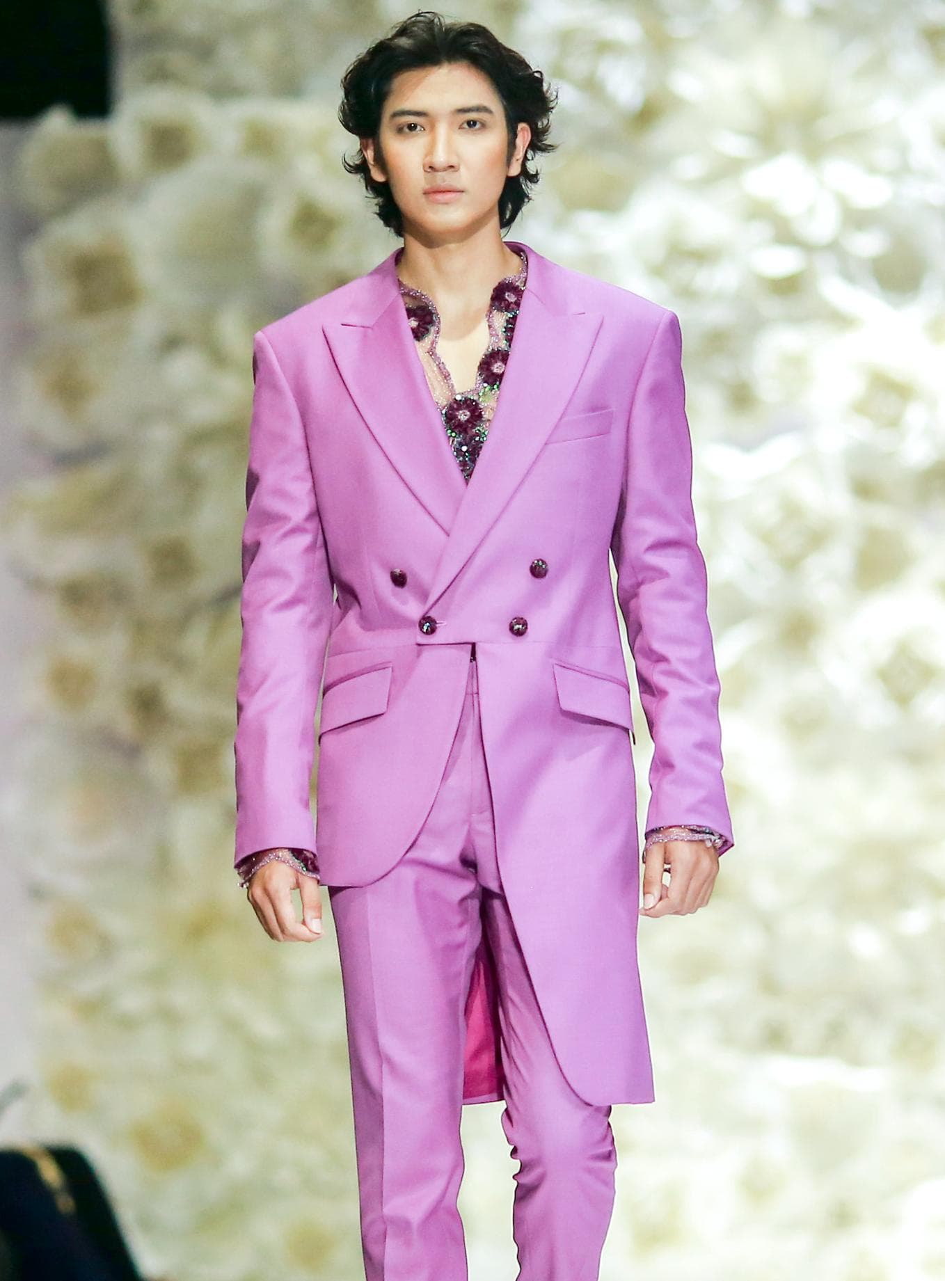 ASYMETRICAL WOOL BLEND PINK JACKET