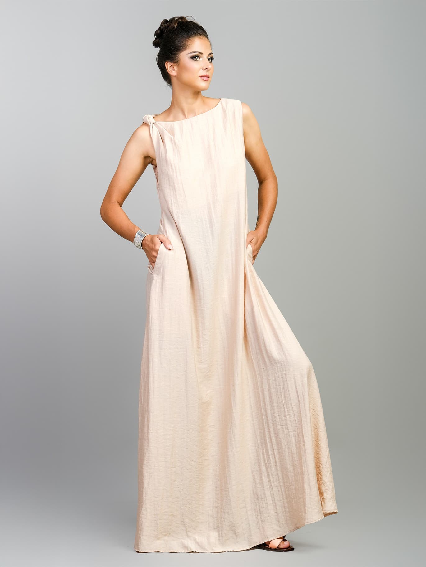 VENUS SILK LINEN MAXI DRESS