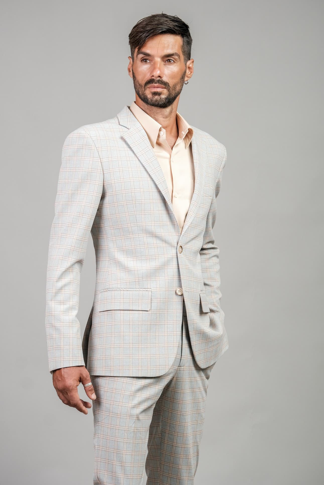 JACKET CARO VẢI LEN Ý PHA