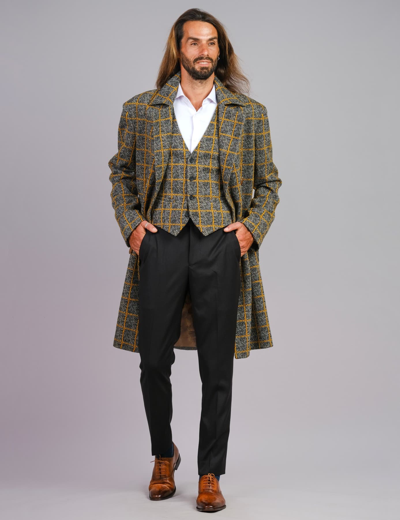 ROYAL CHECK WOOL 3-PIECE SUIT 