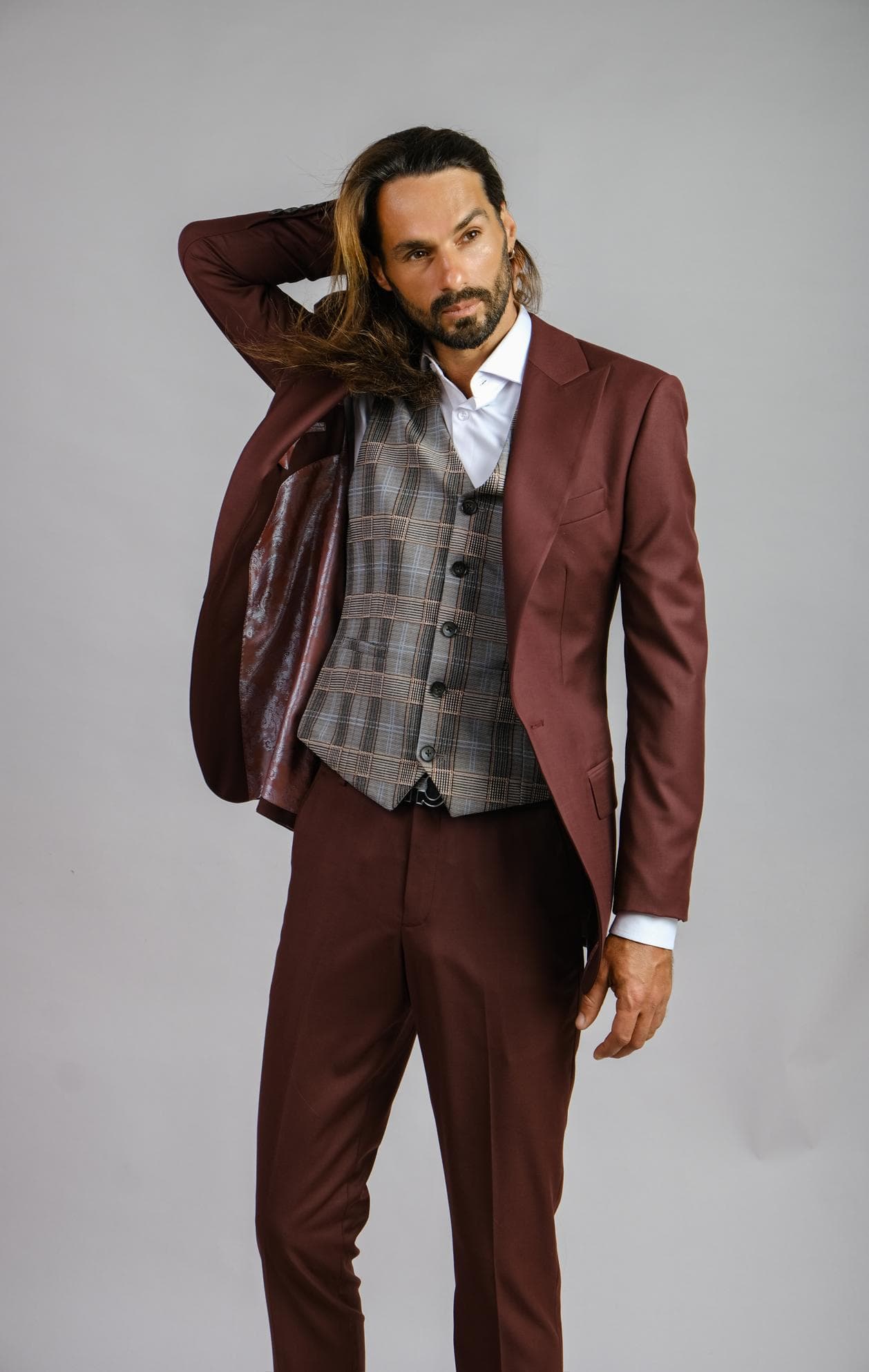 ITALIAN BURGUNDY WOOL JACKET