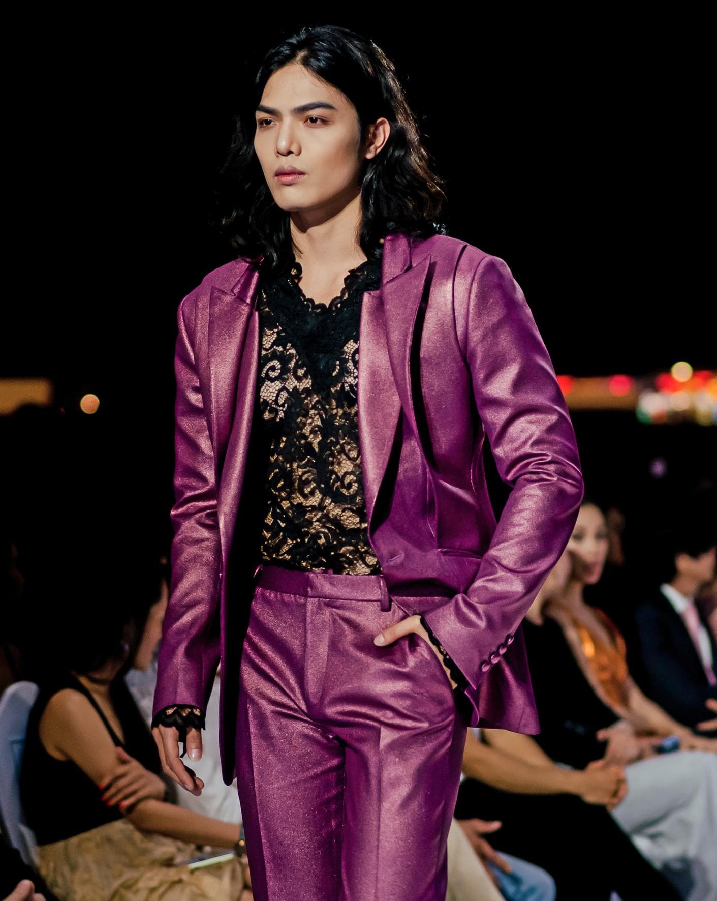 JACKET THUN KIM TUYẾN TÍM