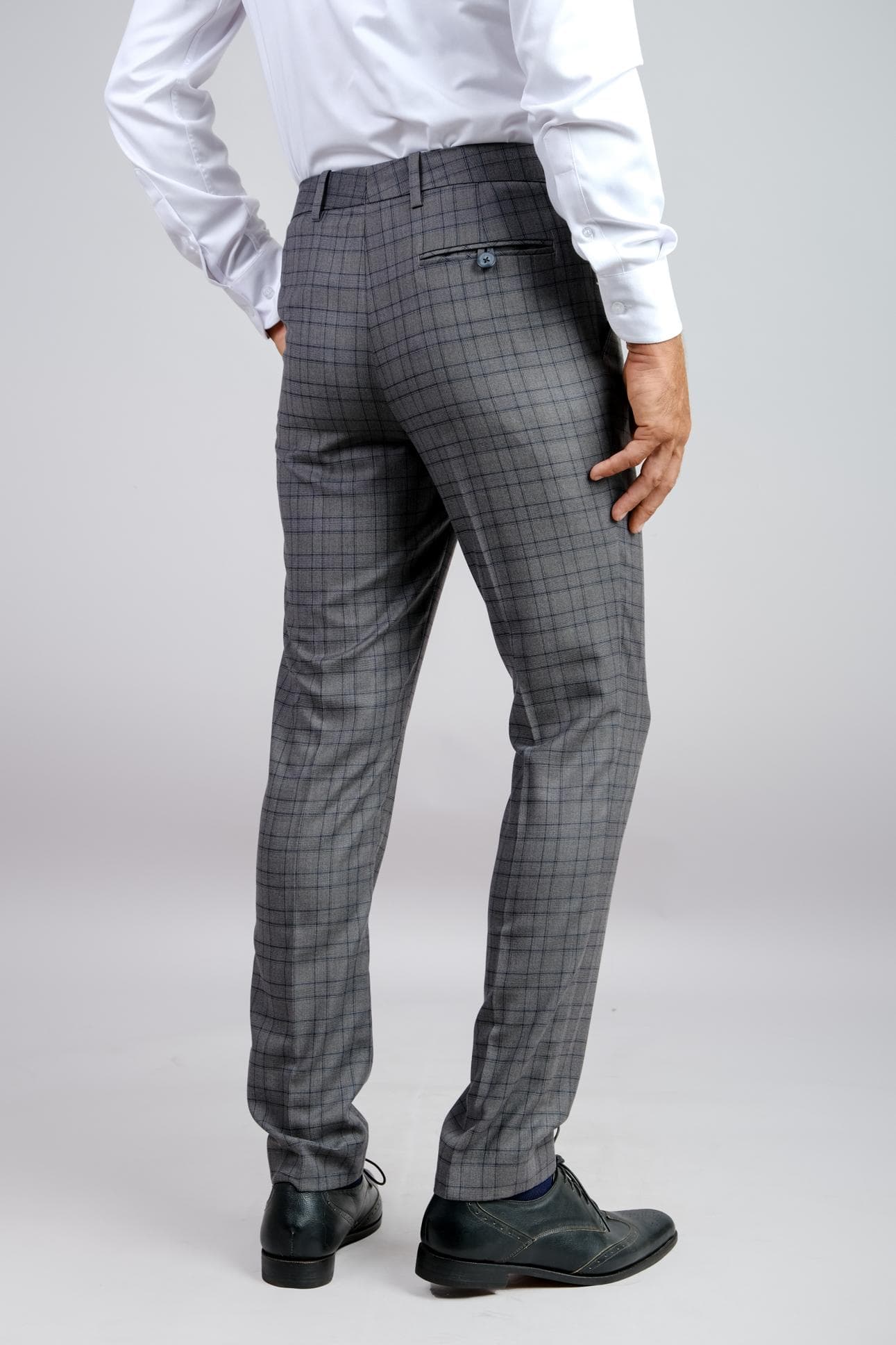 GREY CHECK TROUSERS