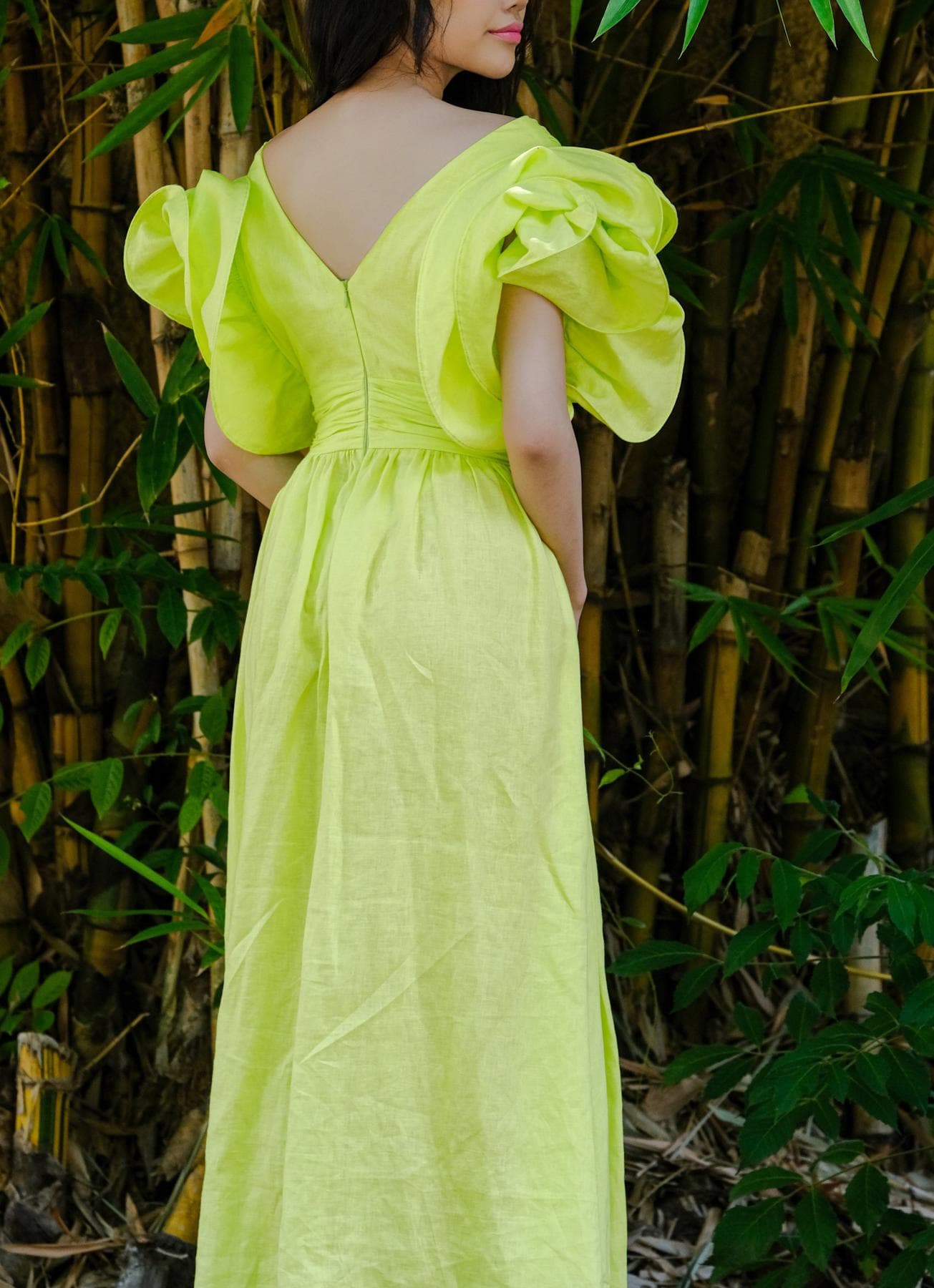 LIME GREEN MIDI DRESS