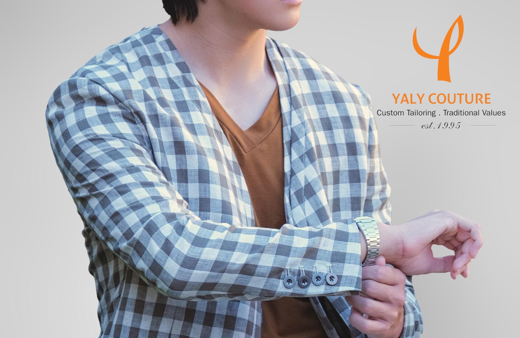 ÁO JACKET LINEN KẺ CARO