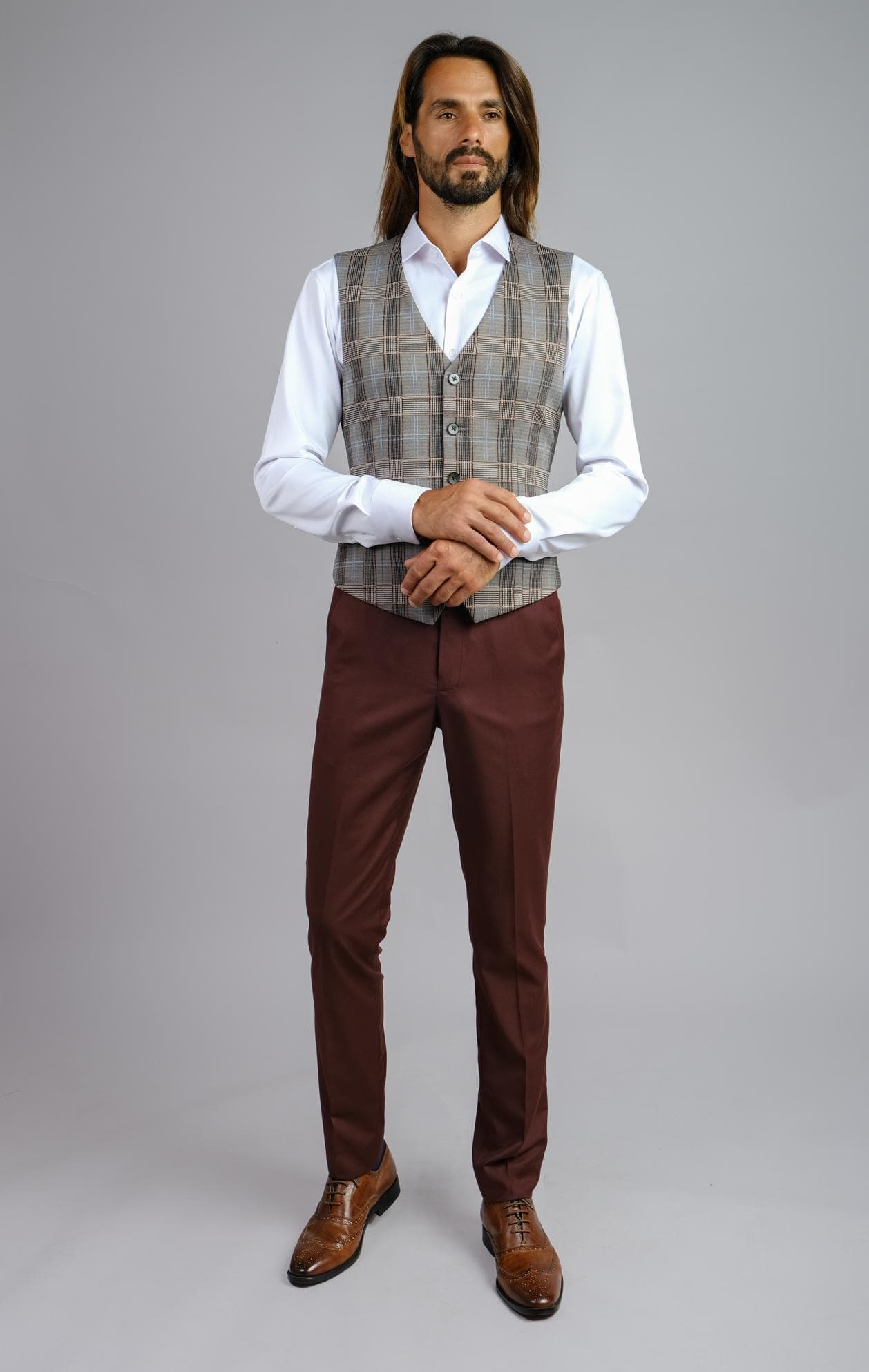 CLASSIC GREY CHECK WAISTCOAT