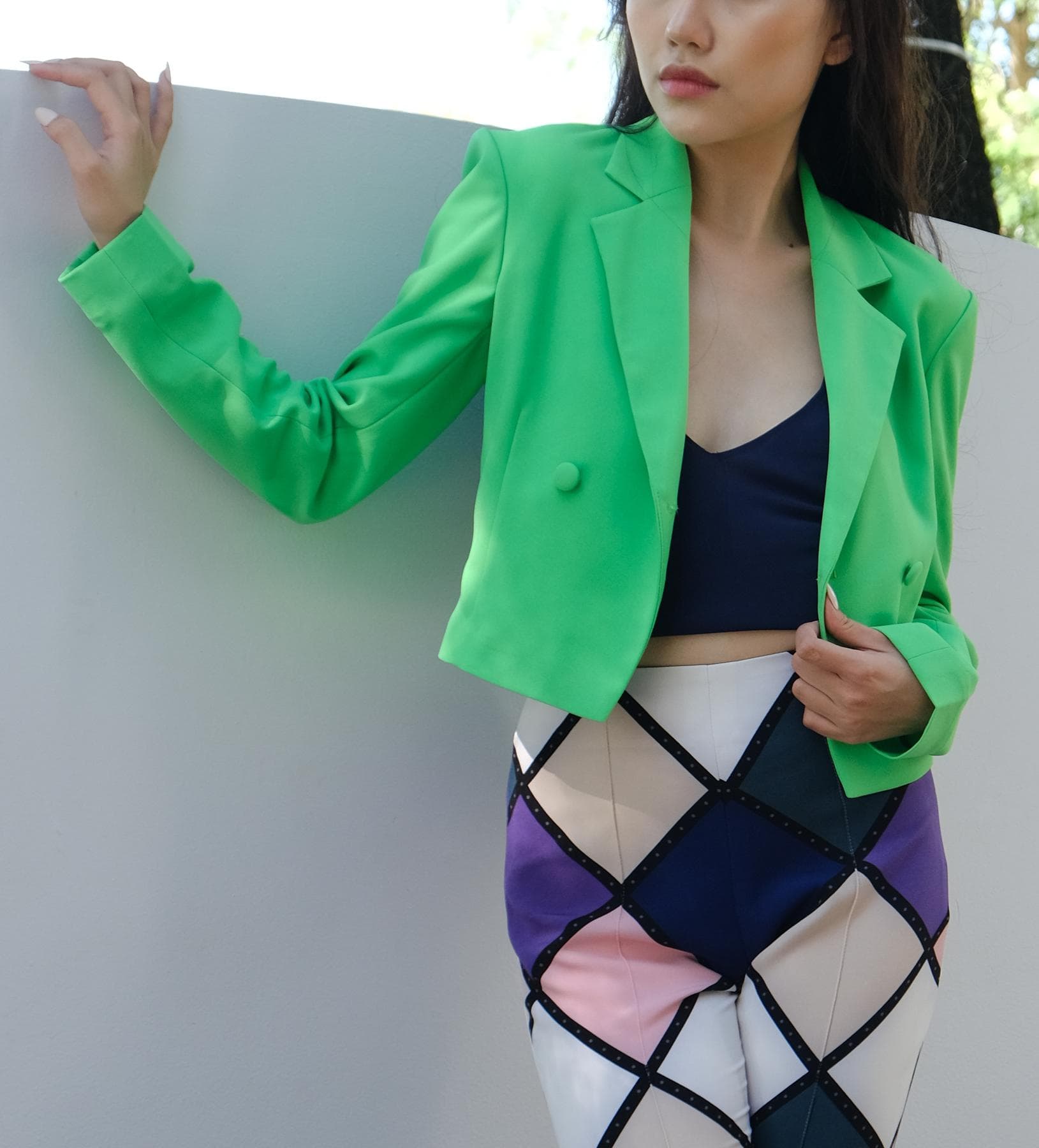 NEON GREEN CROP JACKET