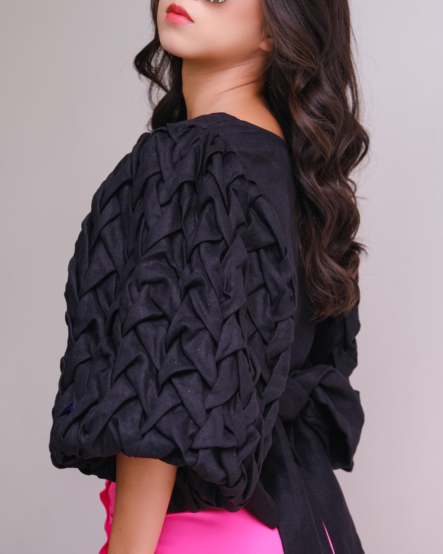 STYLISH BLACK LINEN TOP