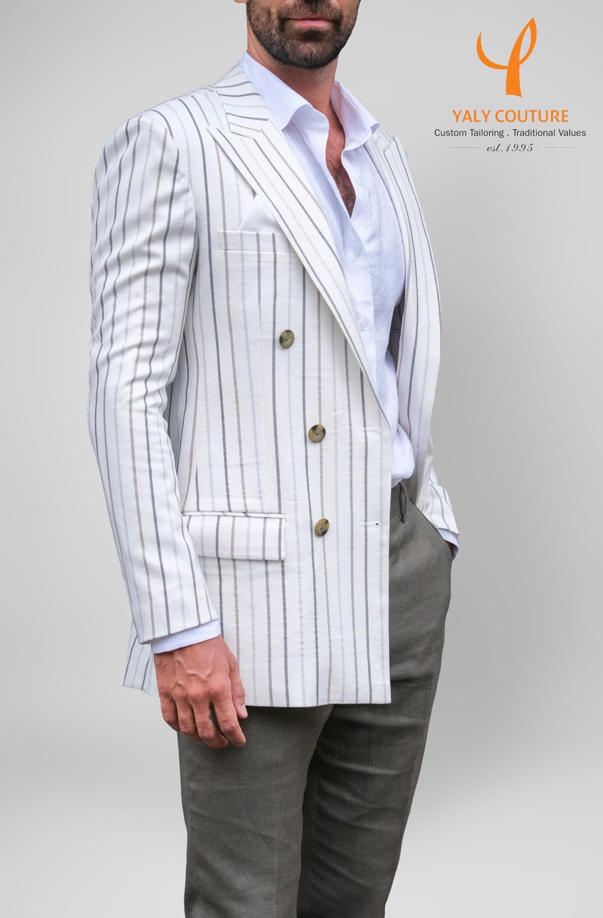 ÁO JACKET LINEN SỌC