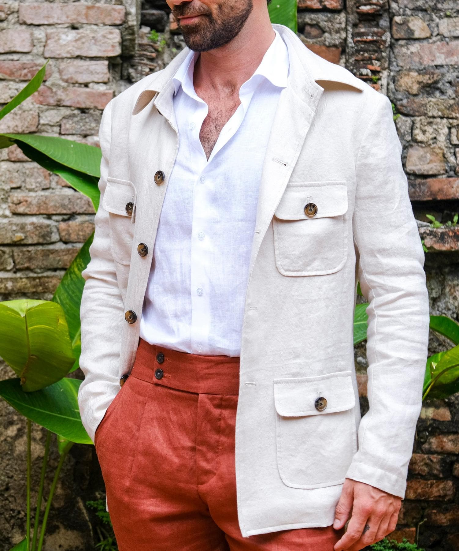 LINEN SAFARI STYLE JACKET