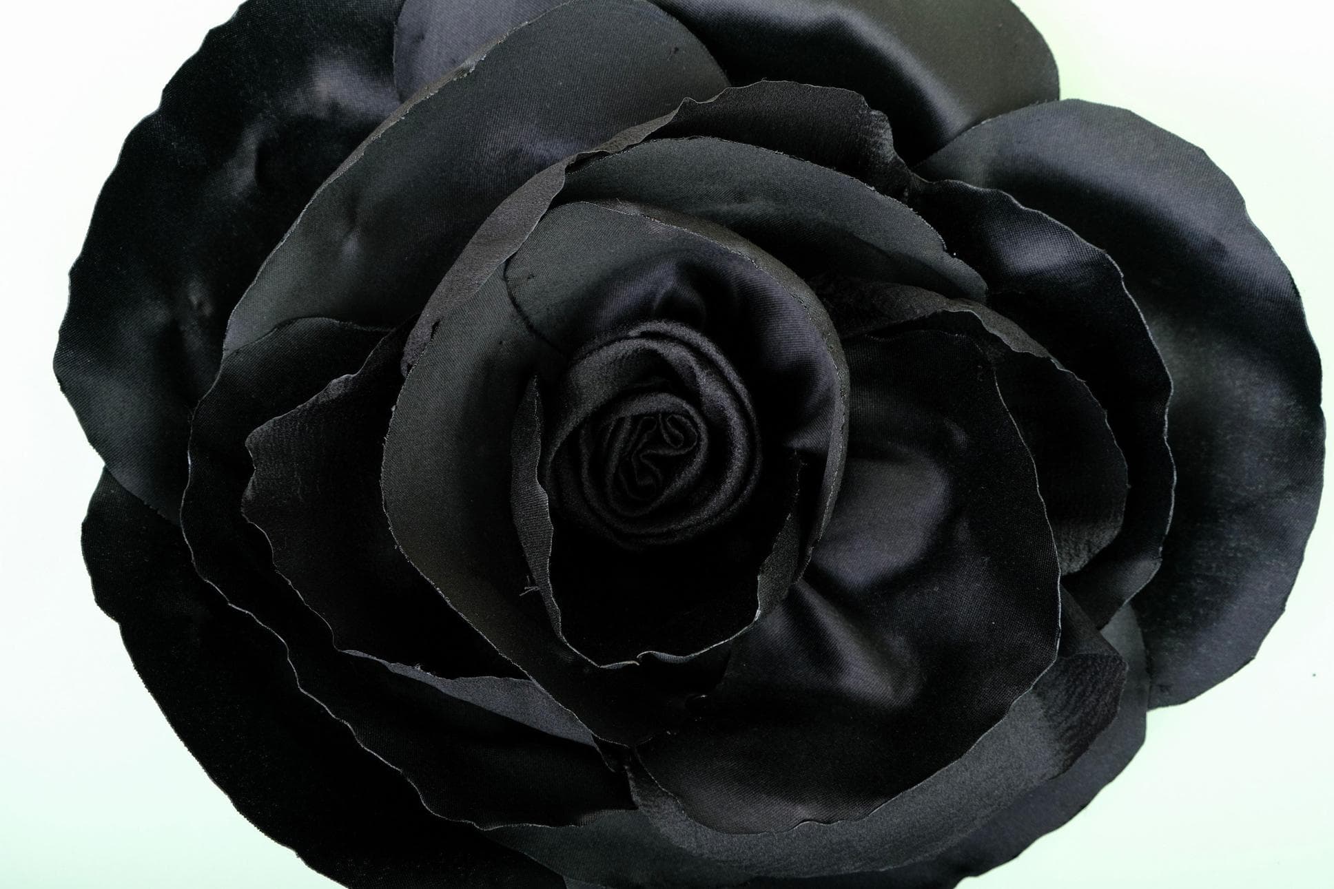 HAND-CRAFTED BLACK BROCADE ROSE