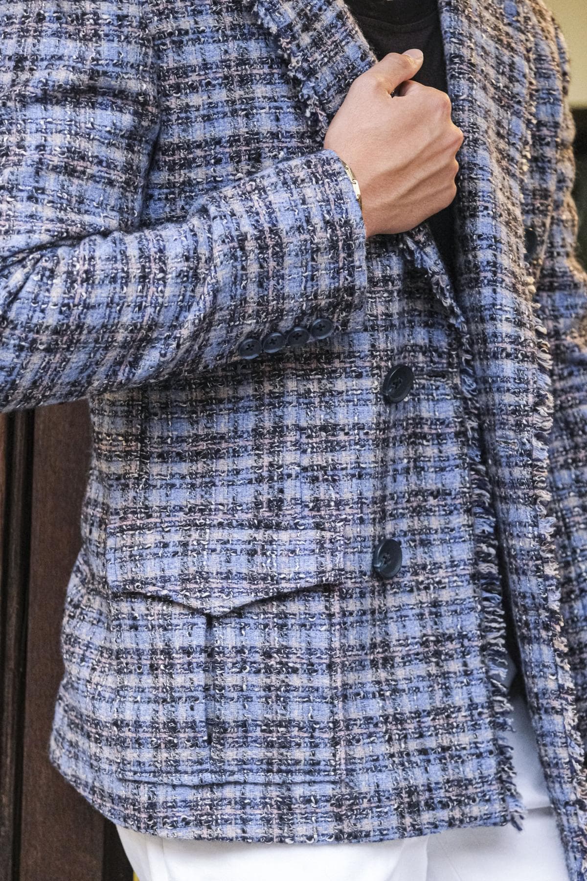 ELEGANT CHECK WOOL JACKET