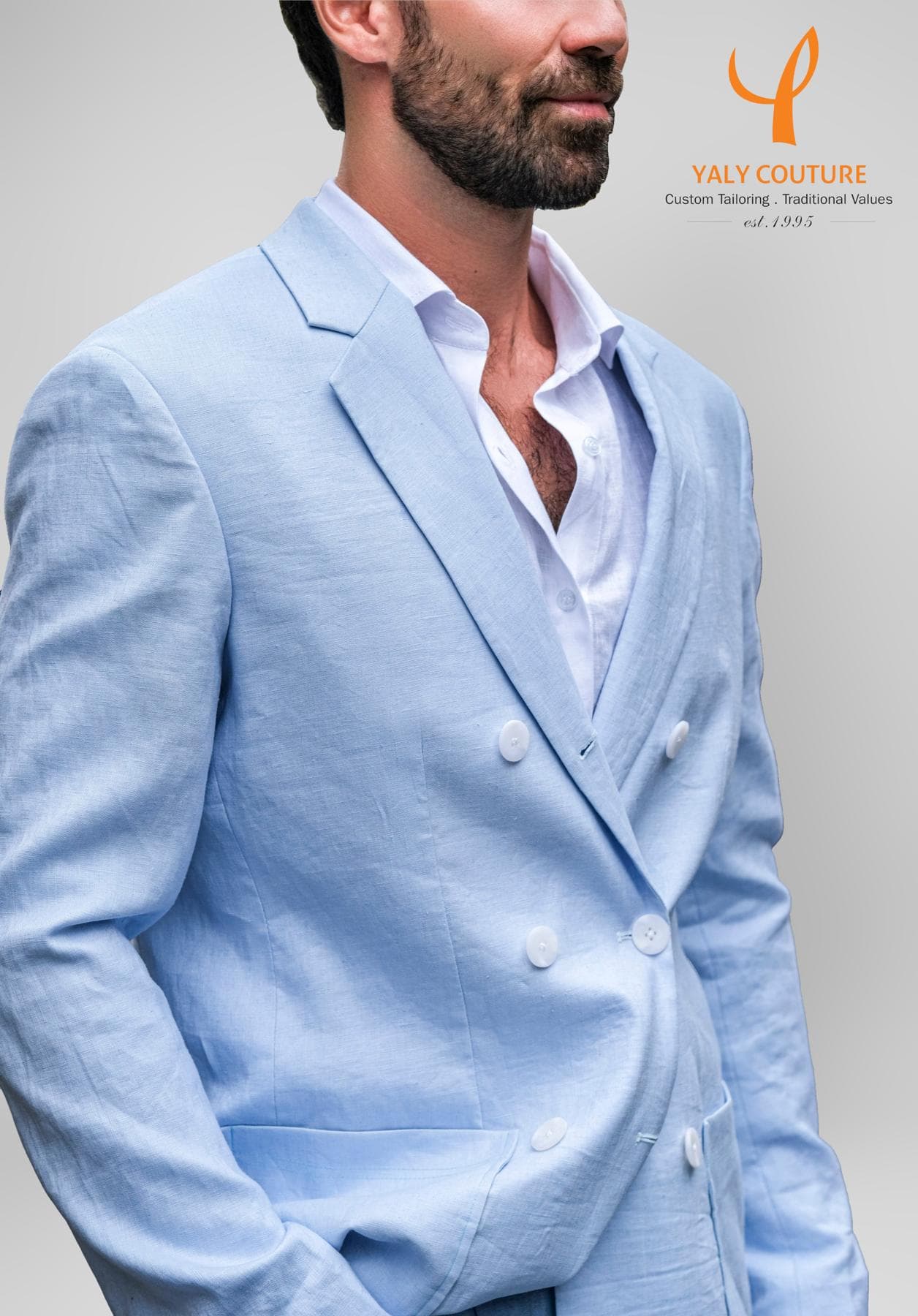ÁO JACKET LINEN XANH 