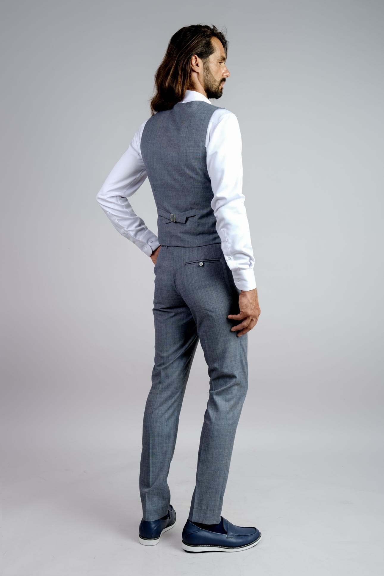 LUXURIOUS GREY ITALIAN WOOL WAISTCOAT