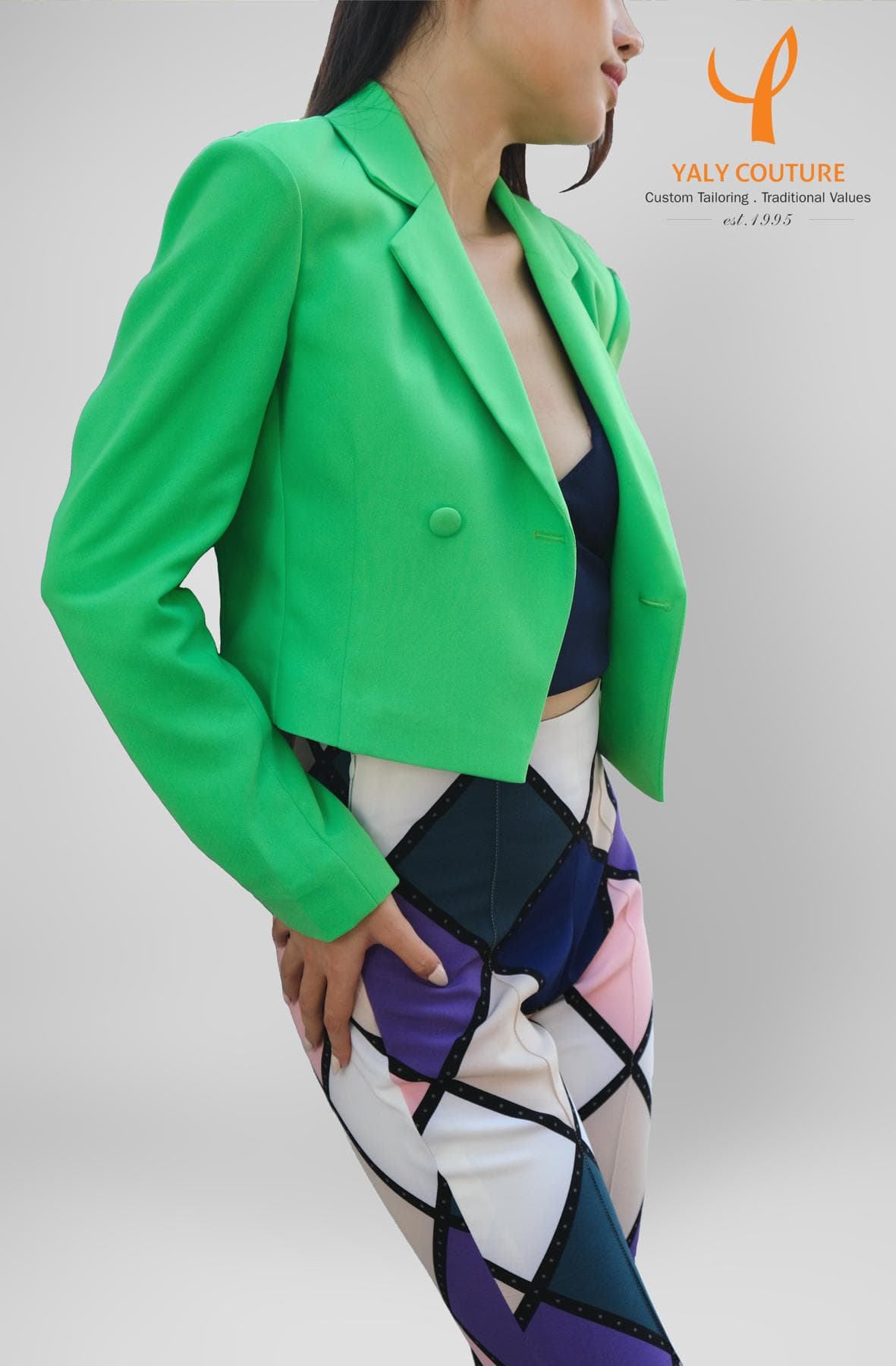 NEON GREEN CROP JACKET