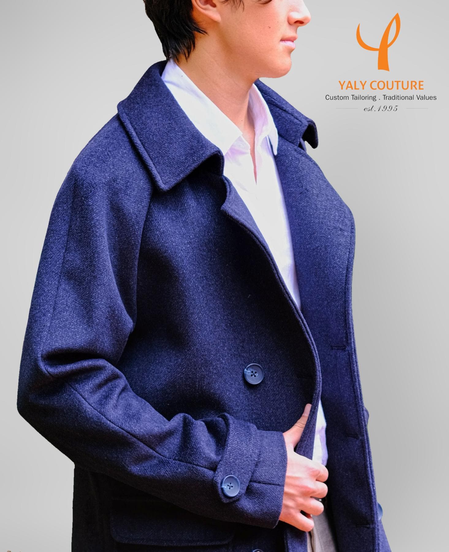 DARK BLUE WOOL COAT