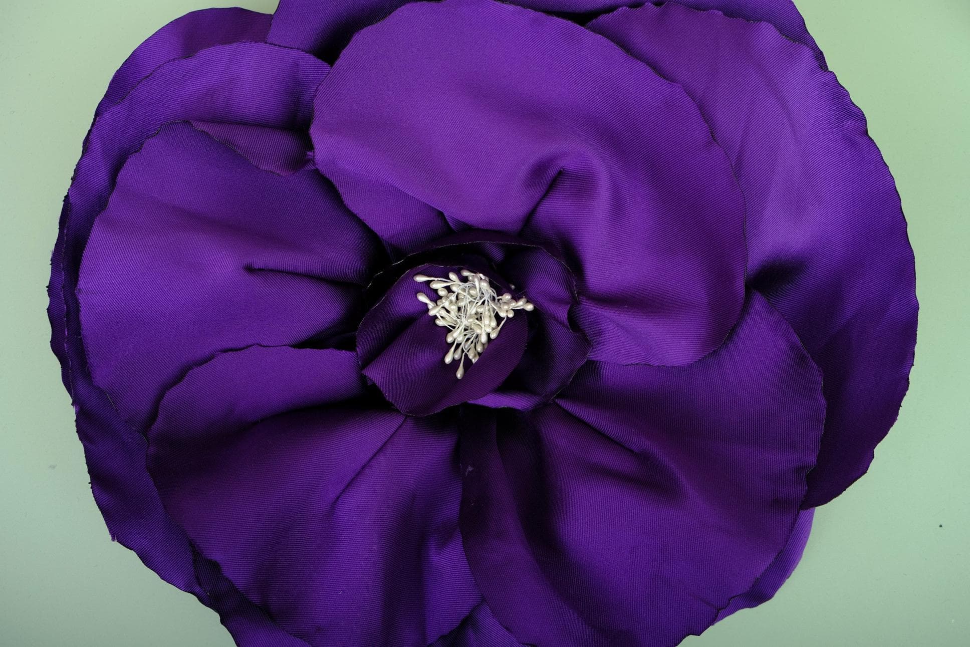 HAND-CRAFTED PURPLE BROCADE ROSE BUDS