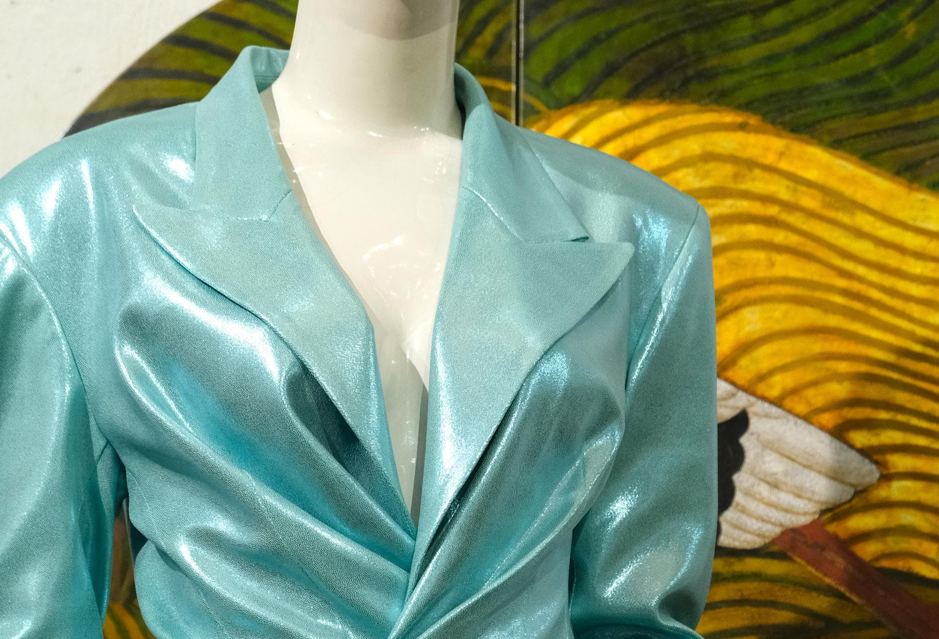 JACKET NGẮN KIM TUYẾN XANH
