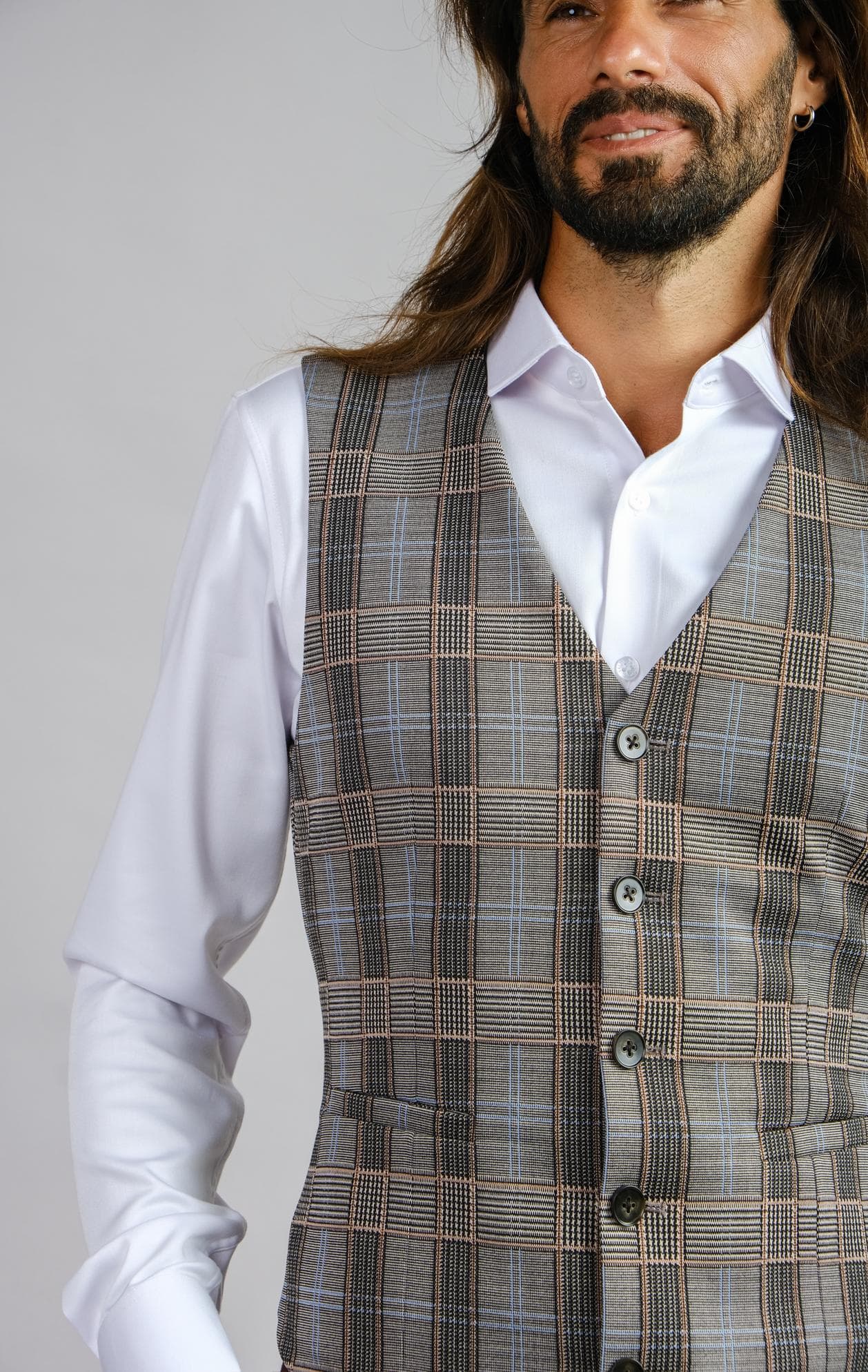 CLASSIC GREY CHECK WAISTCOAT