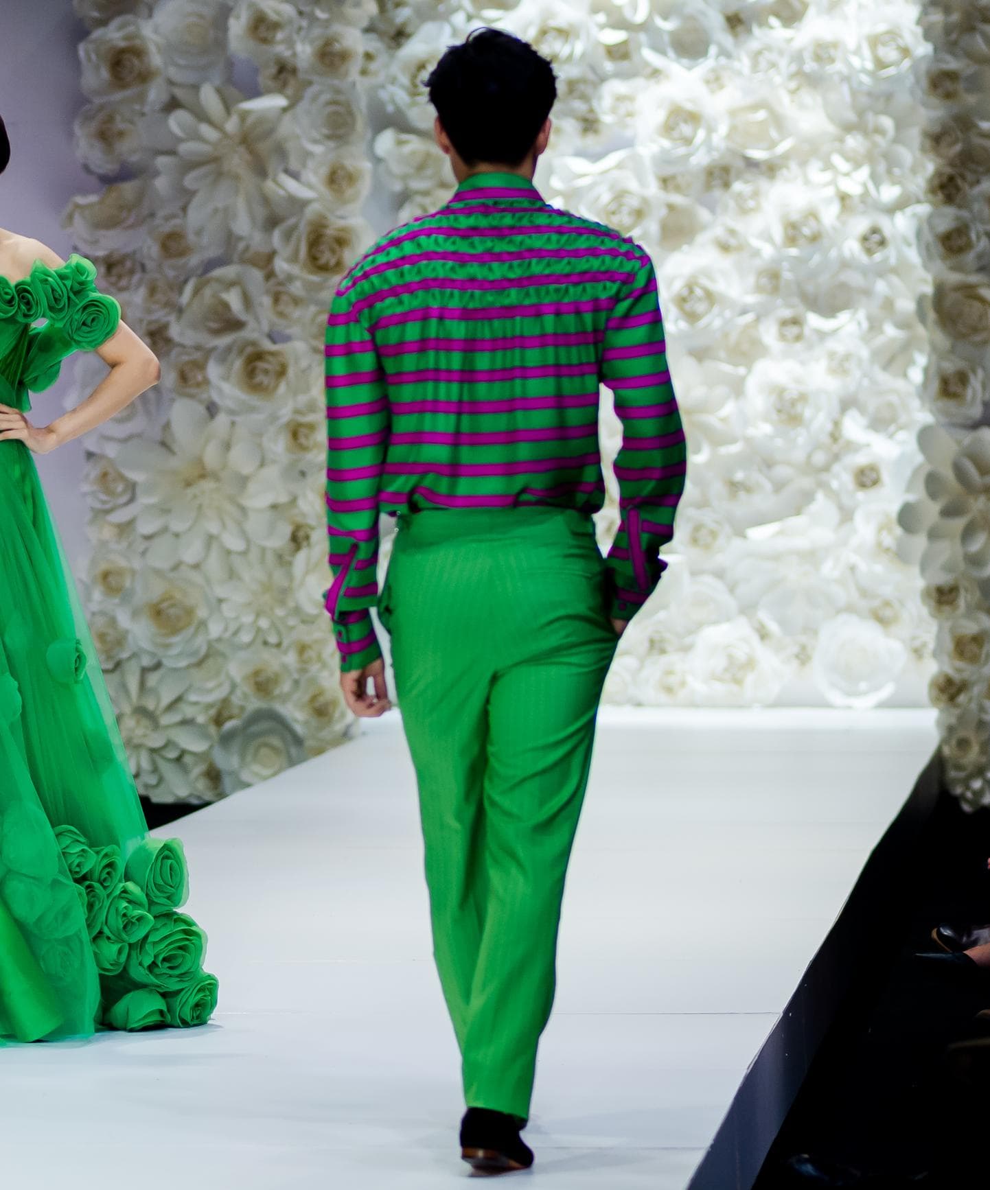 GREEN STRIP TROUSERS