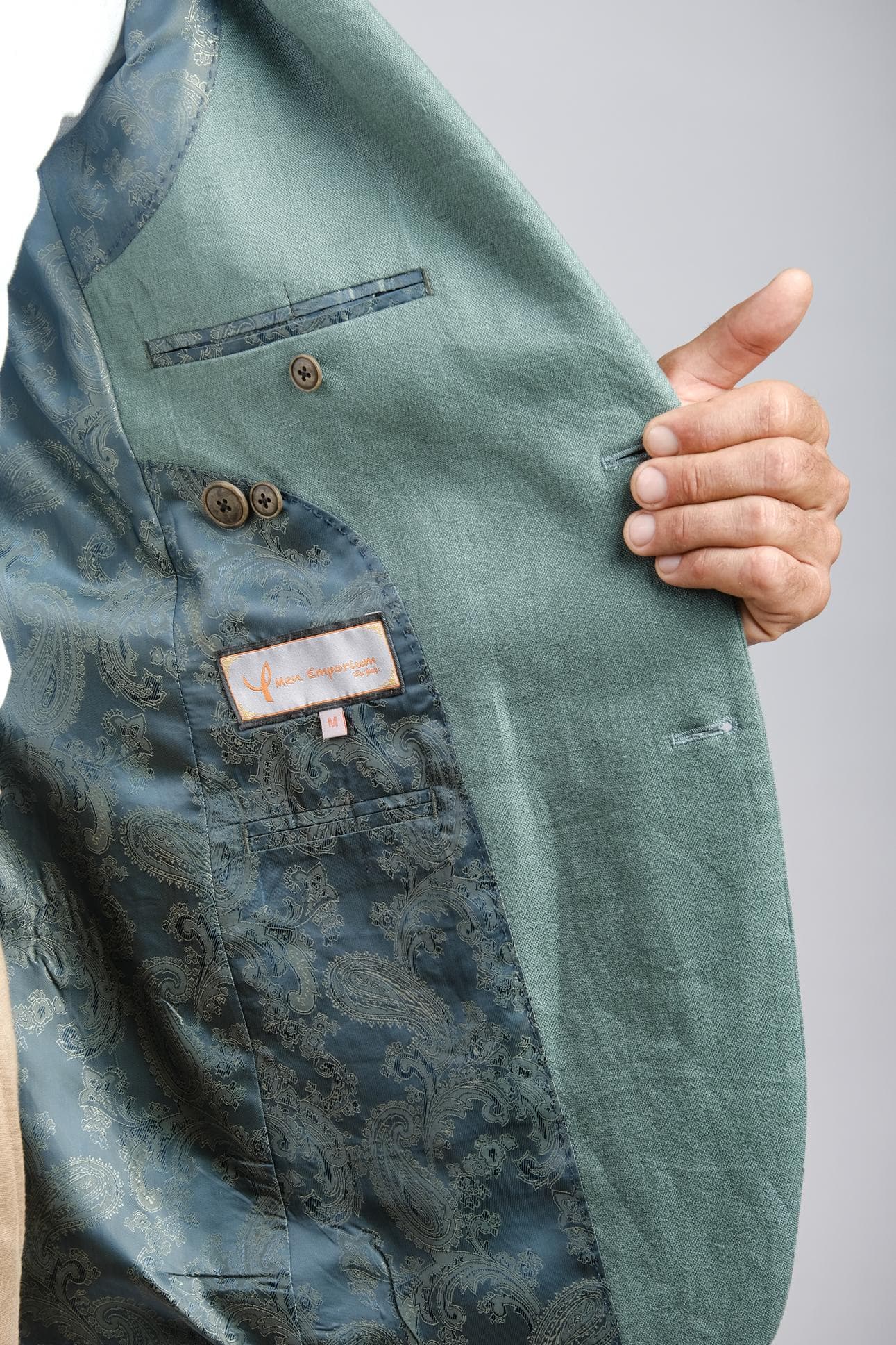 JACKET LINEN 100% XANH LỢT