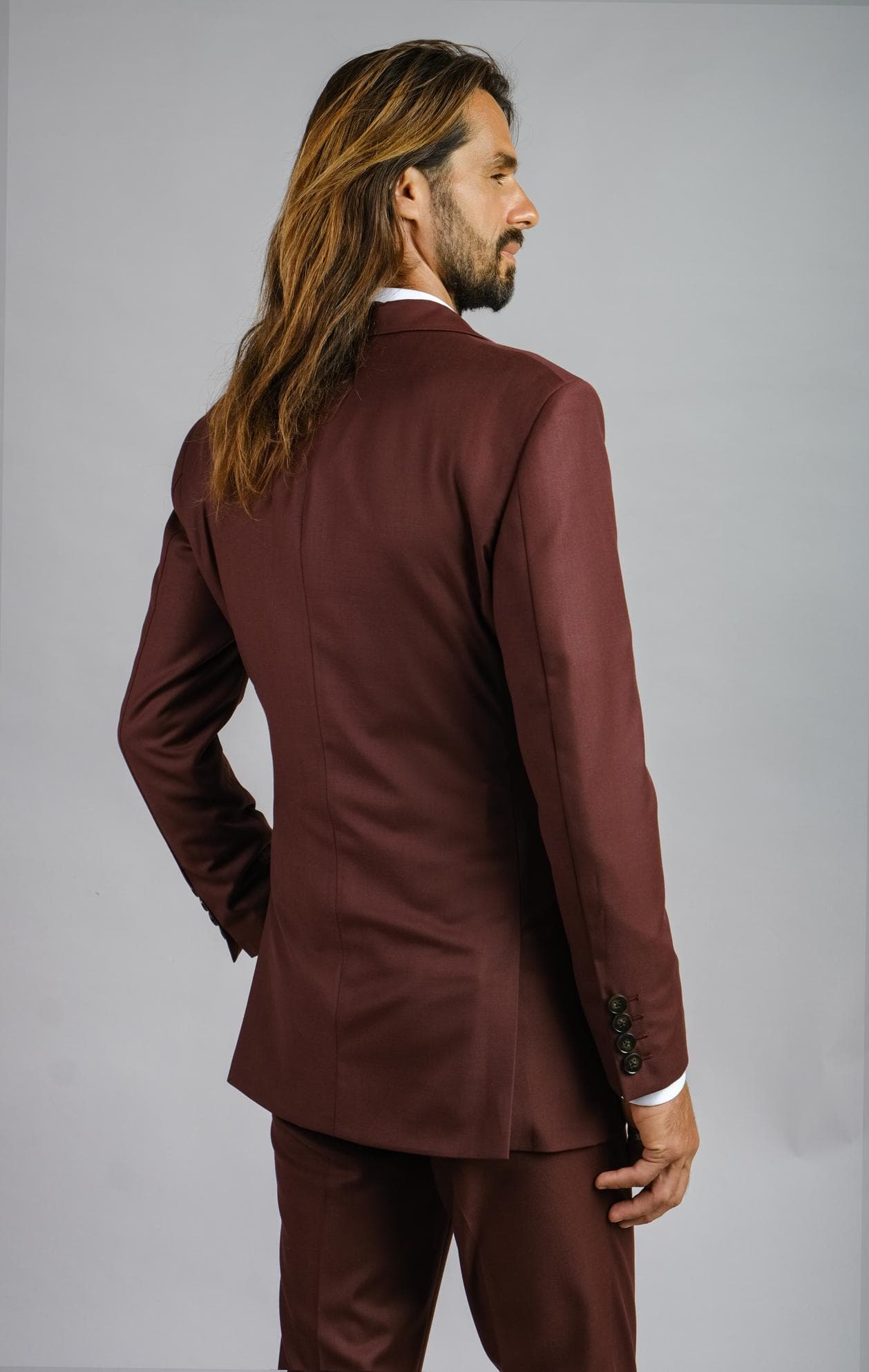 ITALIAN BURGUNDY WOOL JACKET