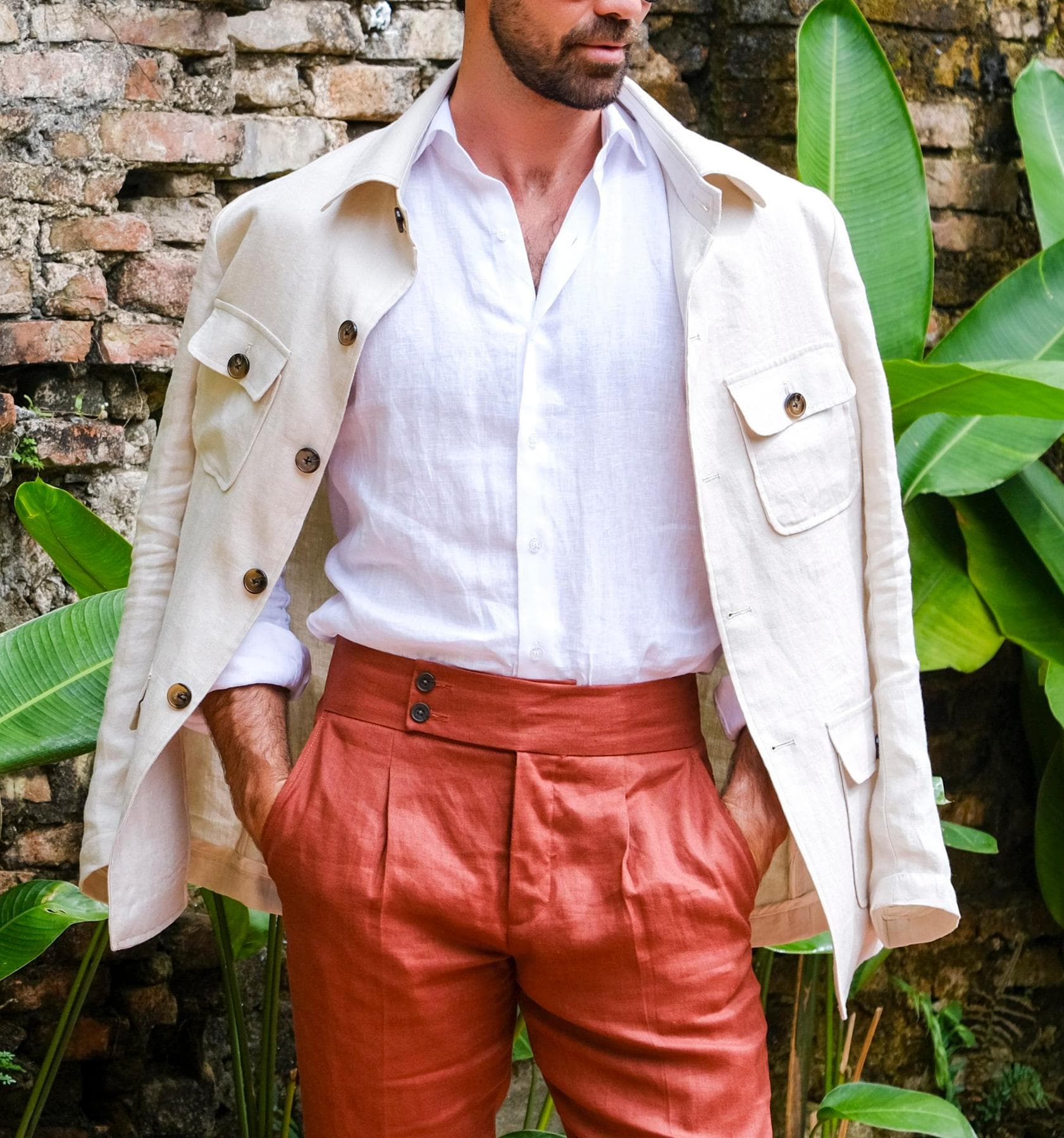 LINEN SAFARI STYLE JACKET