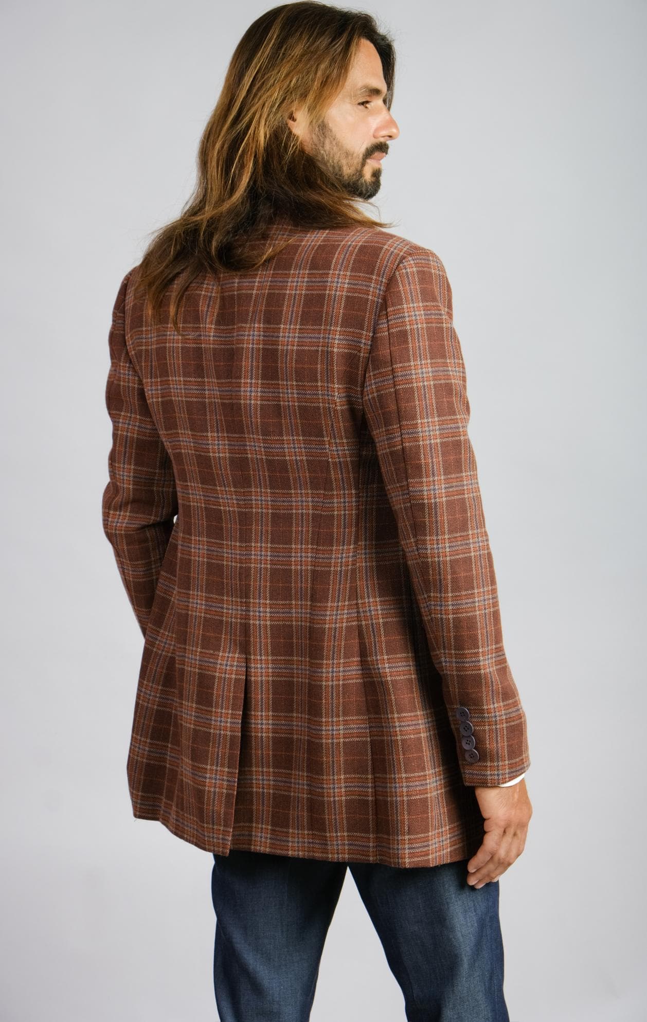 BROWN CHECKED JACKET 