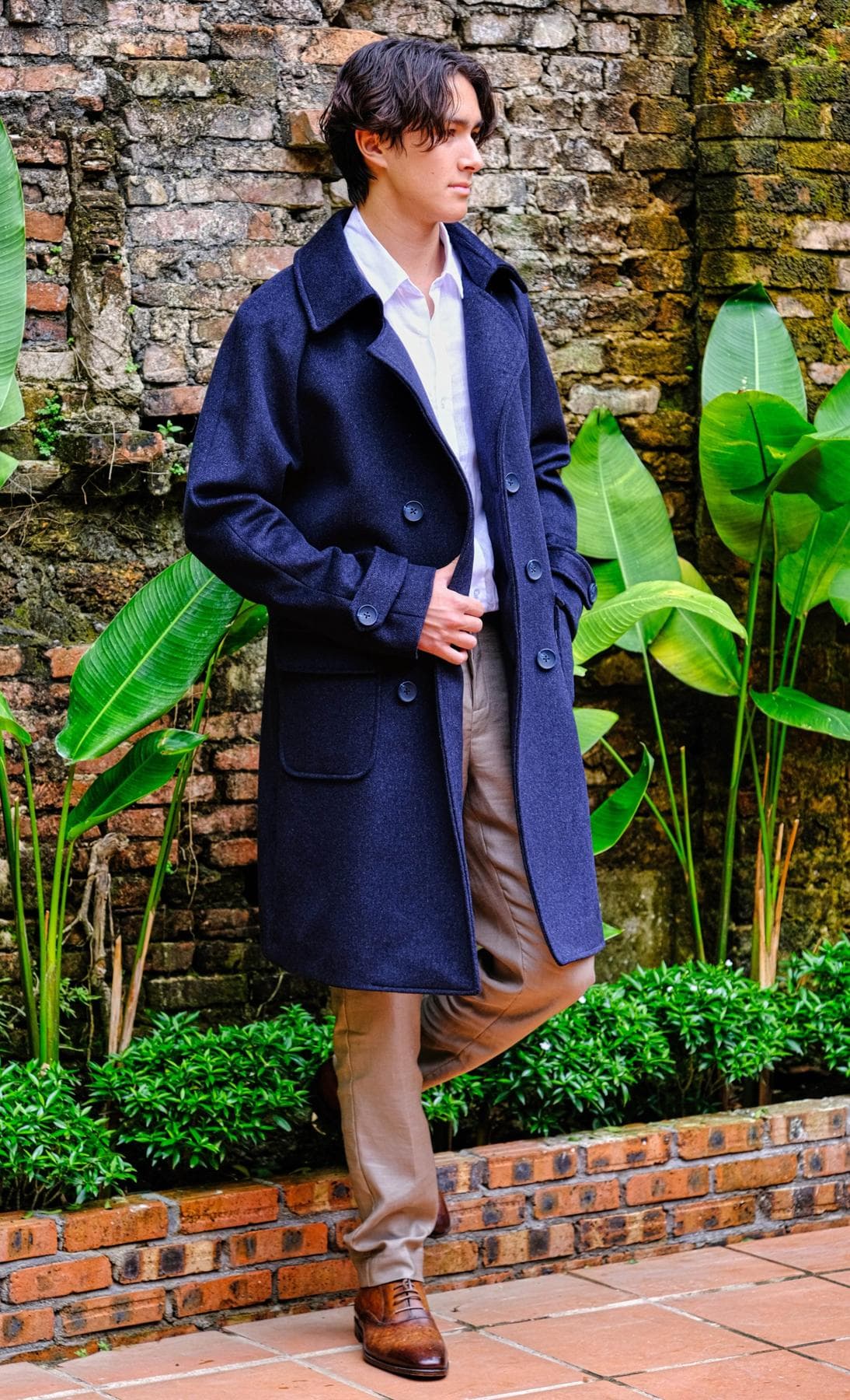 DARK BLUE WOOL COAT