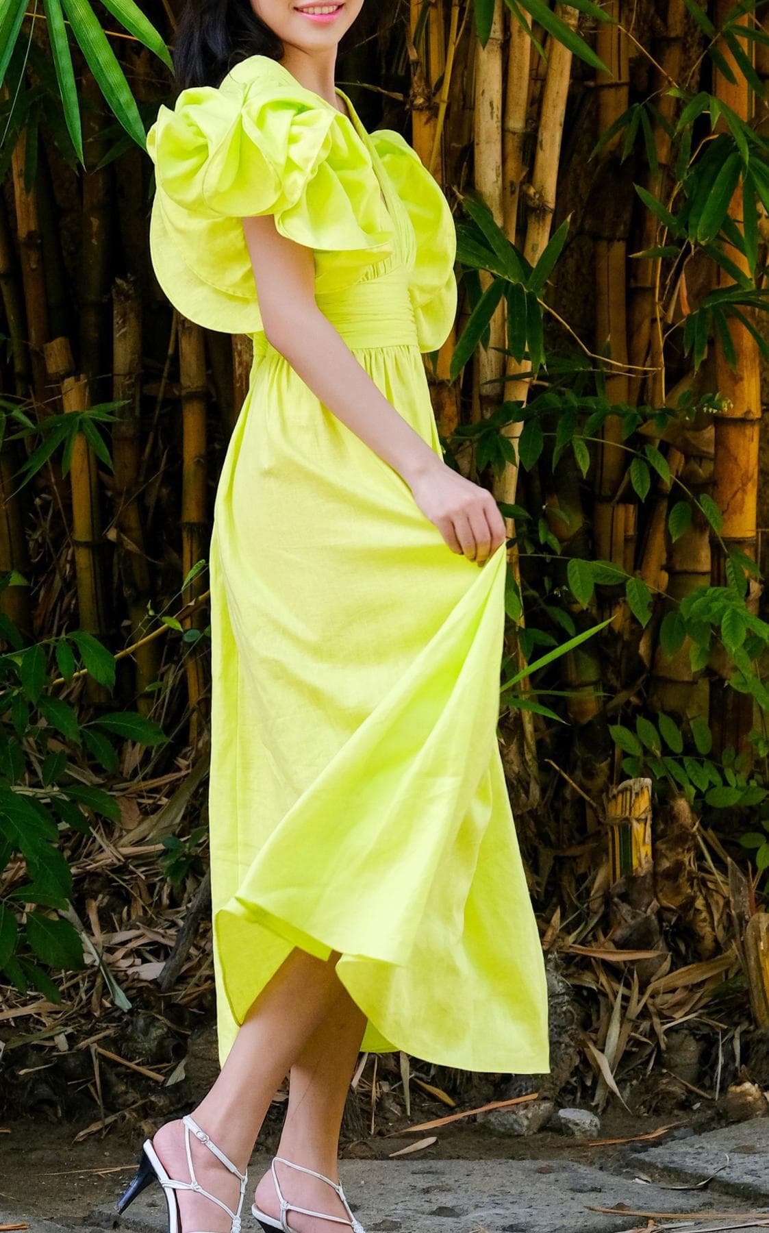 LIME GREEN MIDI DRESS