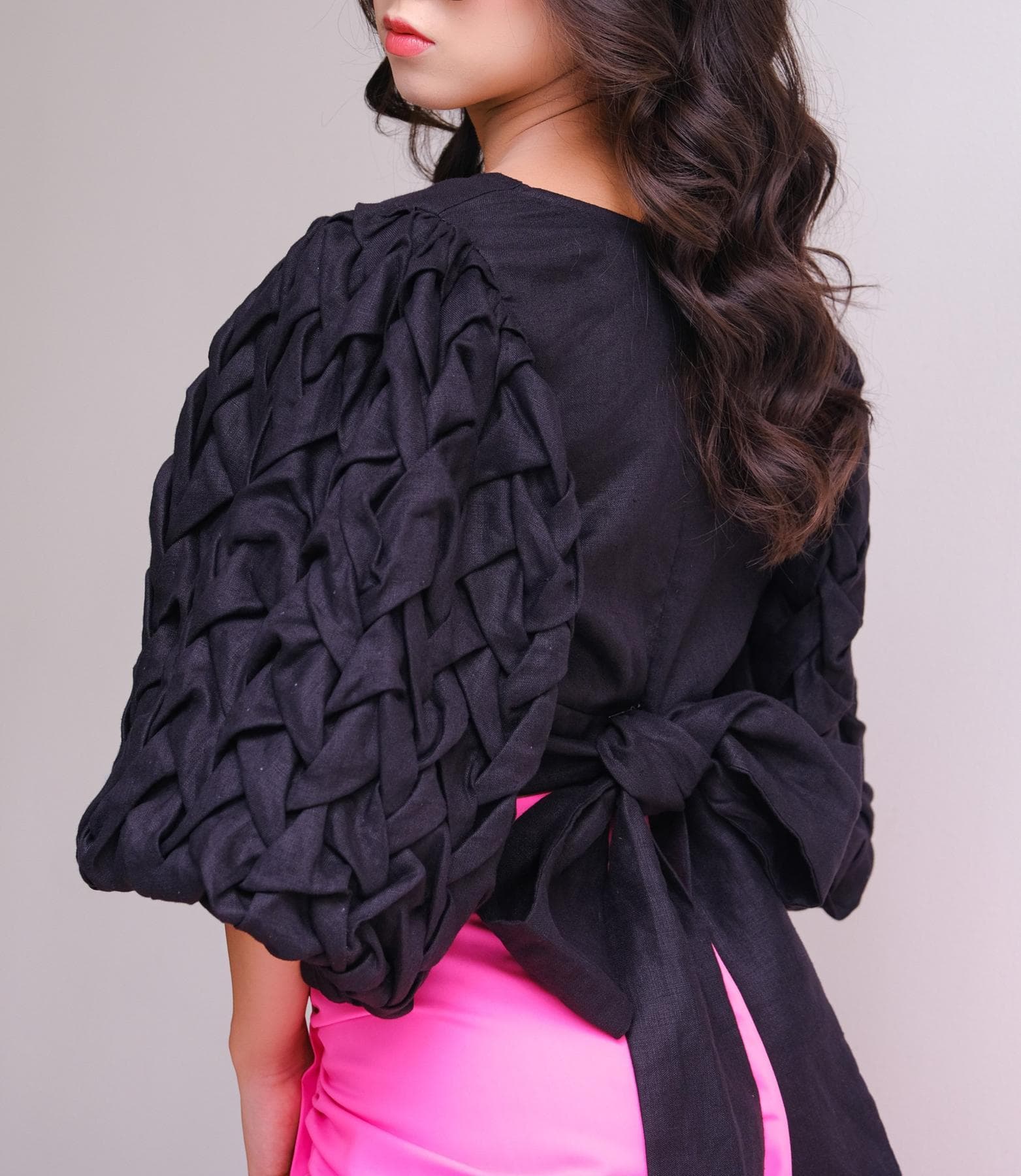 STYLISH BLACK LINEN TOP