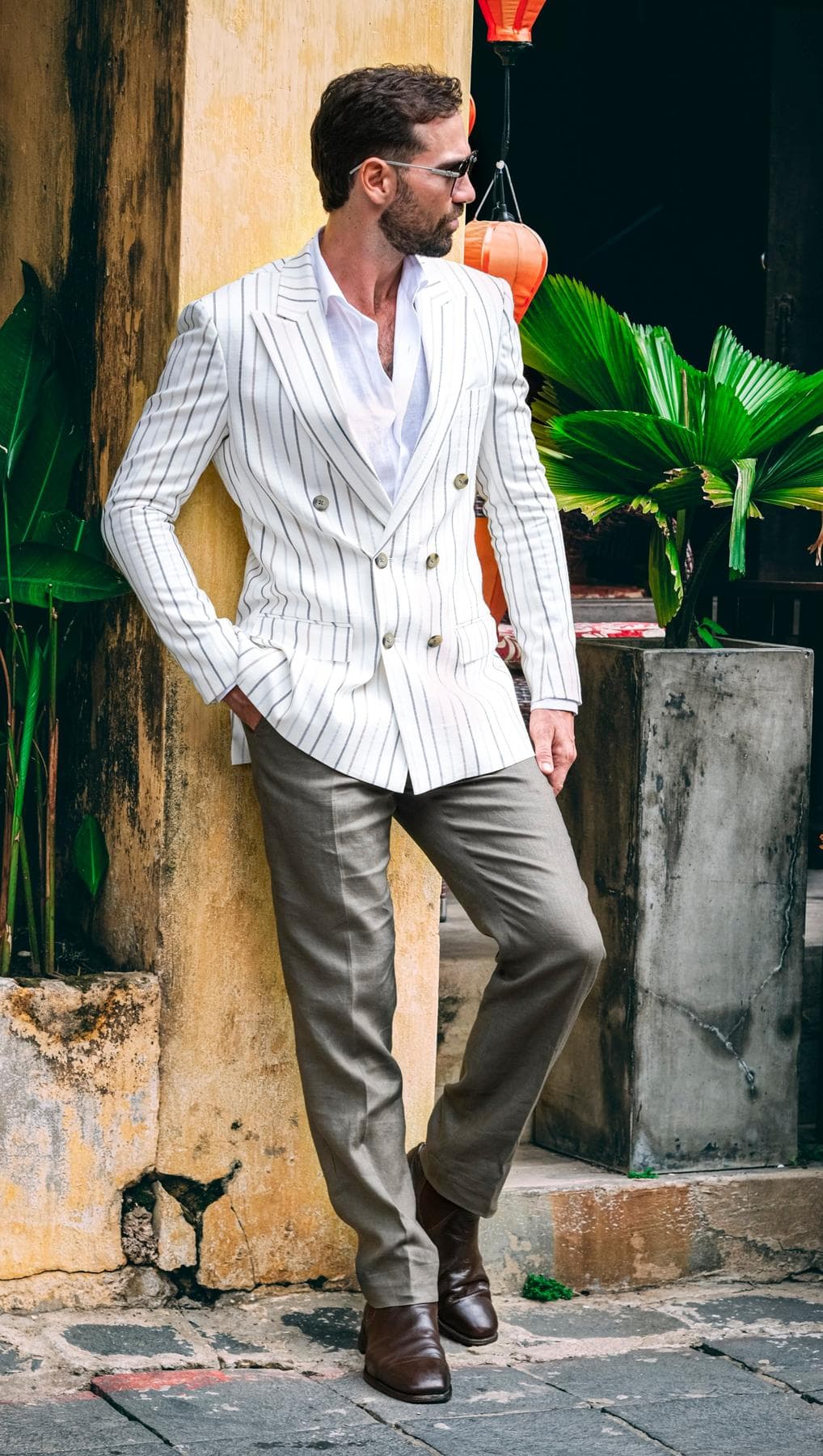 ÁO JACKET LINEN SỌC